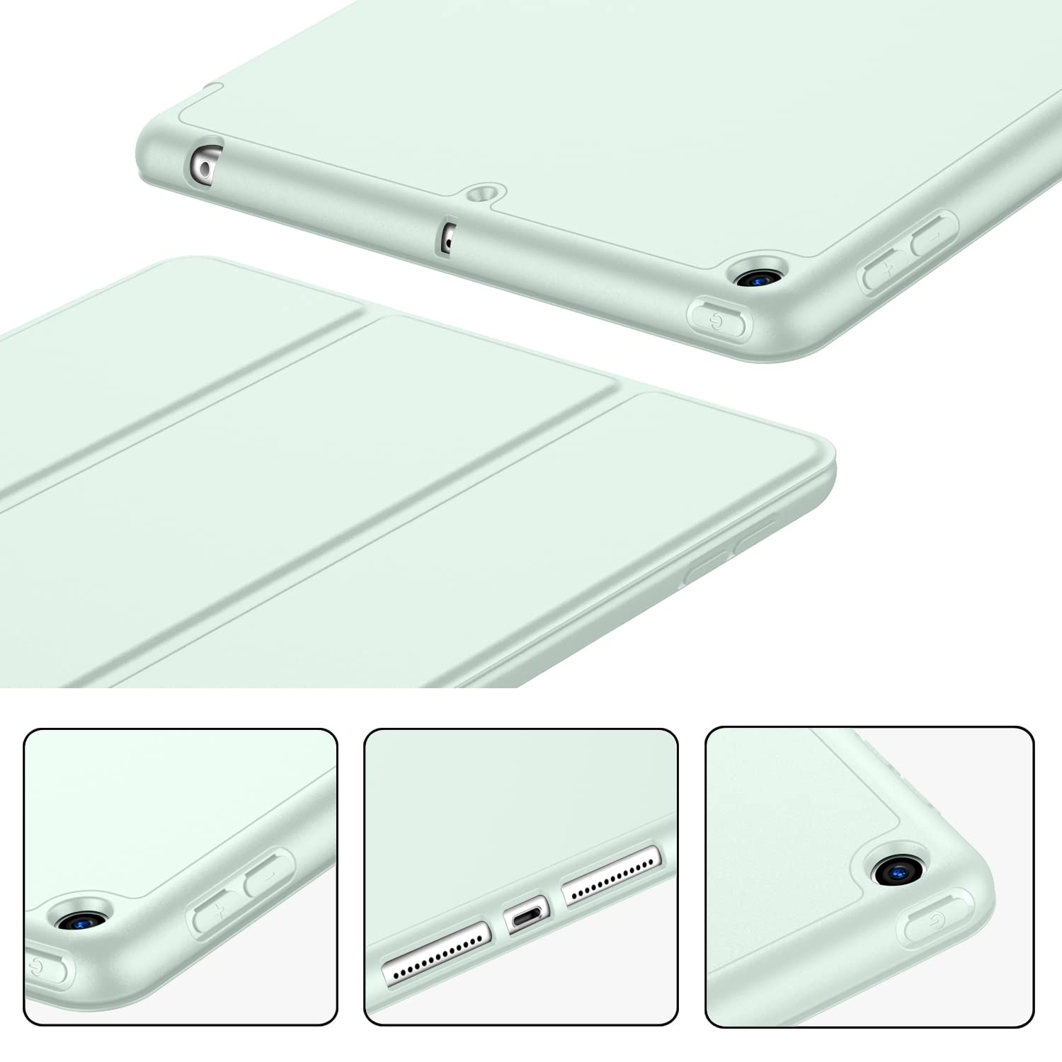 Imieet Ipad 9.7 Case (2018/2017 Model, 6Th/5Th Generation), Smart Cover With Pencil Holder And Soft Baby Skin Silicone Back And Full Body Protection, Auto Wake/Sleep Cover (Pale Green)