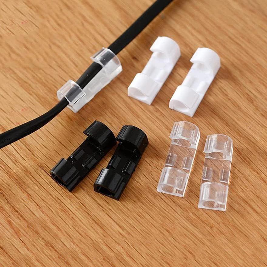 Aviara Cable Clips With Strong SelfAdhesive Cable Management For Tv, Pc, Wire Holder, Sticky Cord Organizer, Wire Clips For Des