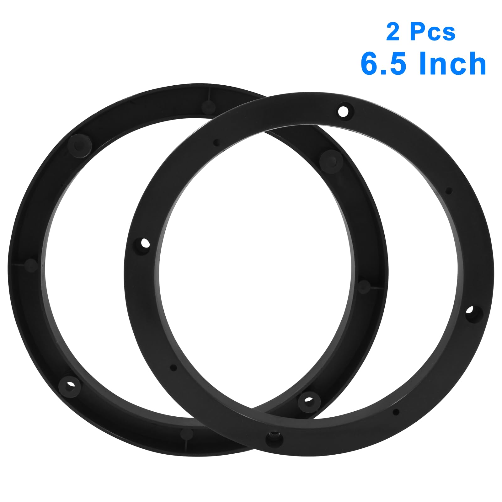 Bokwin 2 Pcs Universal Fit Car Speaker Spacer 6.5 Inch Adaptor Ring Mounting Bracket Plastic Car Stereo Speakers Spacer(Black)