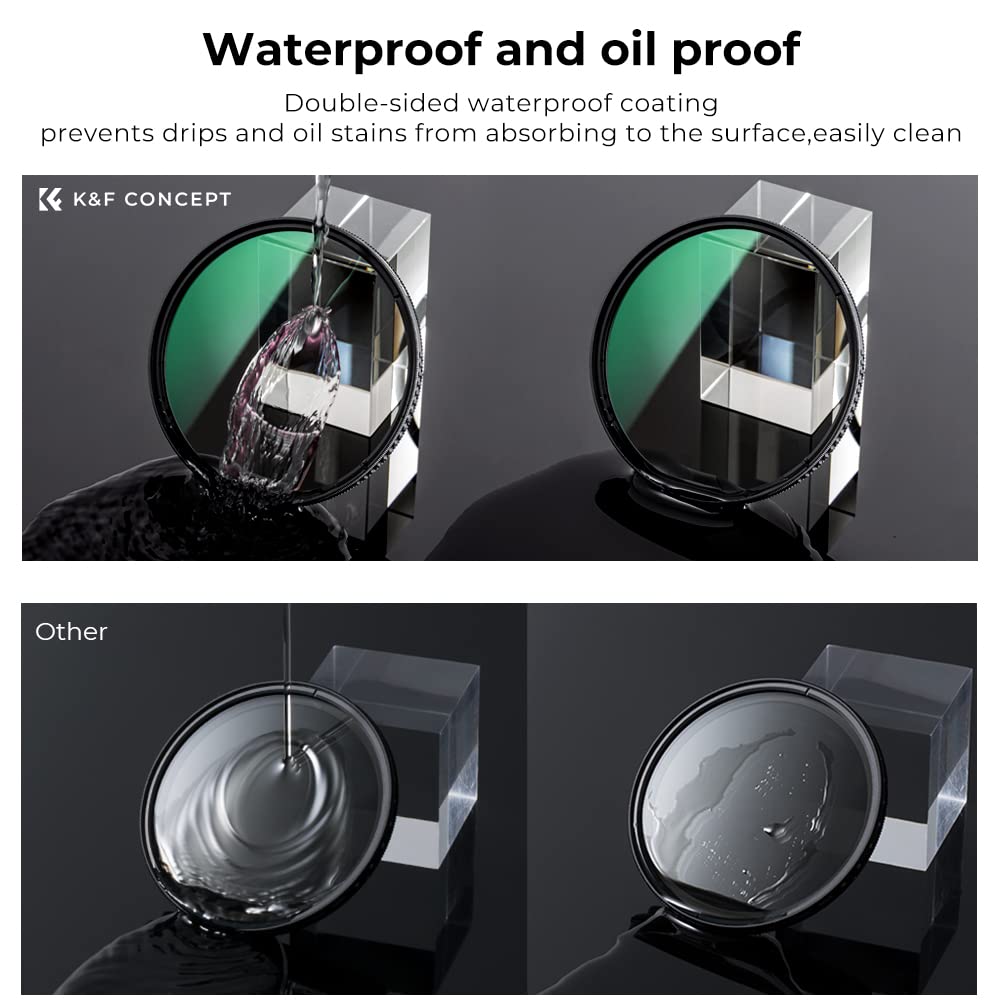 K&F Concept 46mm Circular Polarizing CPL Filter 24 Multi-Layer Coatings D-Series Waterproof Glass