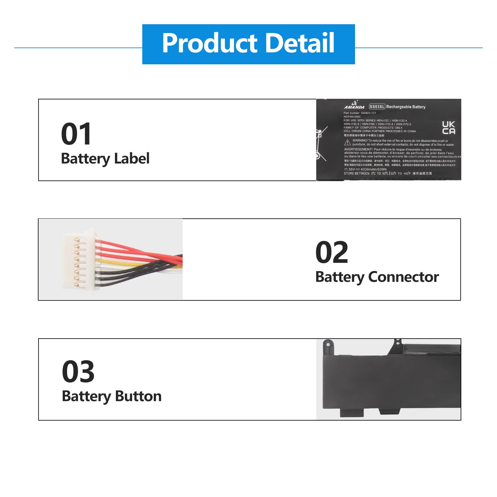 A Amanda Ss03Xl 933321 855 Battery For Hp Elitebook 840 G5 G6 Elitebook 730 735 740 745 830 836 846 G5 Elitebook 735 745 830 840