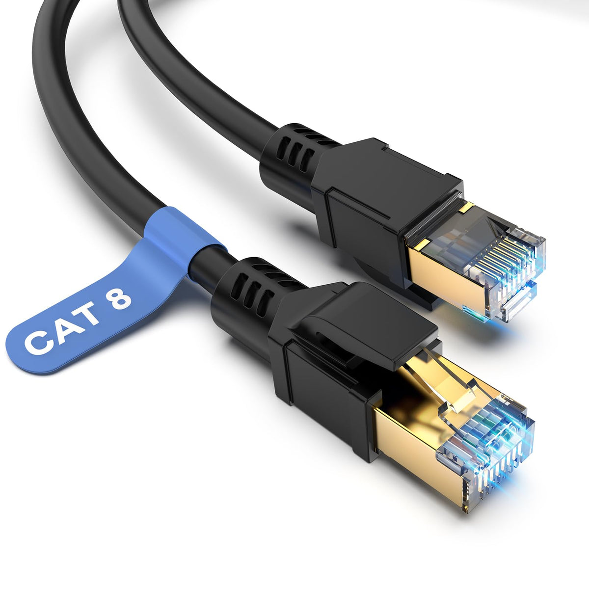 Bifale Cat 8 Ethernet Cable 100 Ft, High Speed Network Cable 40Gbps 2000Mhz, 26Awg Heavy Duty Lan Cable Shielded In Wall, Pe Jac