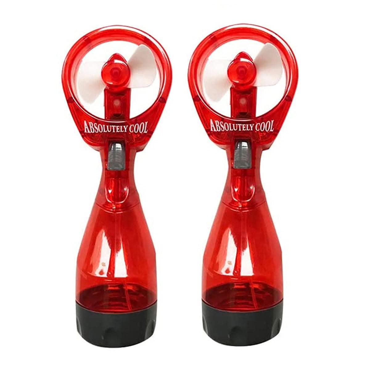 P&F Water Mist Spray Bottle Fan Portable Handheld Mister   Battery Operated (Red& Red)