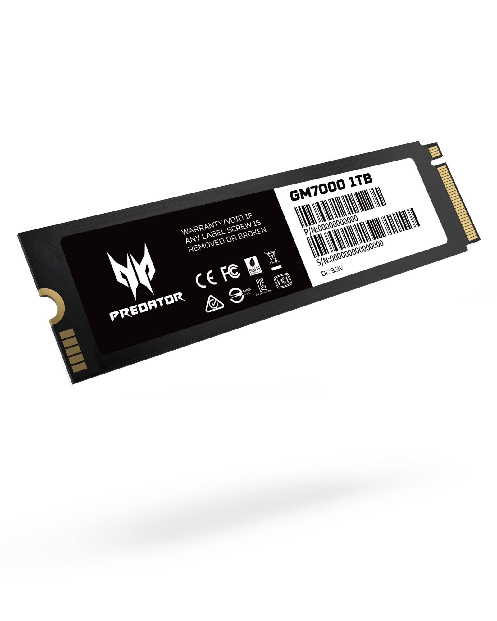 acer Predator GM7000 1TB NVMe Gen4 Gaming SSD, M.2 2280, Compatible with PS5, PCIe 4.0 Internal PC Solid State Hard Drive Up to 