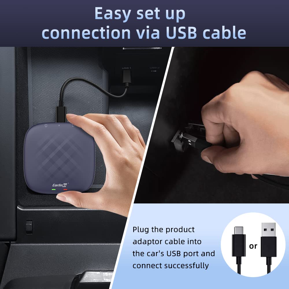 Carlinkit Android 13.0 Ai Box Adapter Carplay Ai Box Max(Plus),For Wired Carplay&Touchscreen Cars,4G Net,Dual Bt,8+128G,Built In Google Play/Netflix/Youtube/Gps,Wireless Carplay&Android Auto