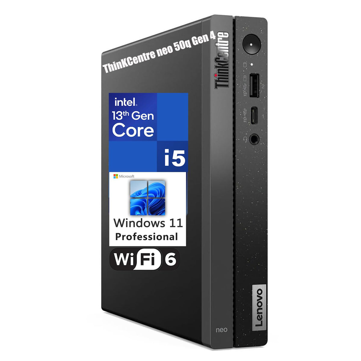 Lenovo Thinkcentre Neo 50Q Gen 4 Tiny 1L Business Mini Desktop Computer, 13Th Gen Intel Octa Core I5 13420H (Beat I7 1355U), 16G