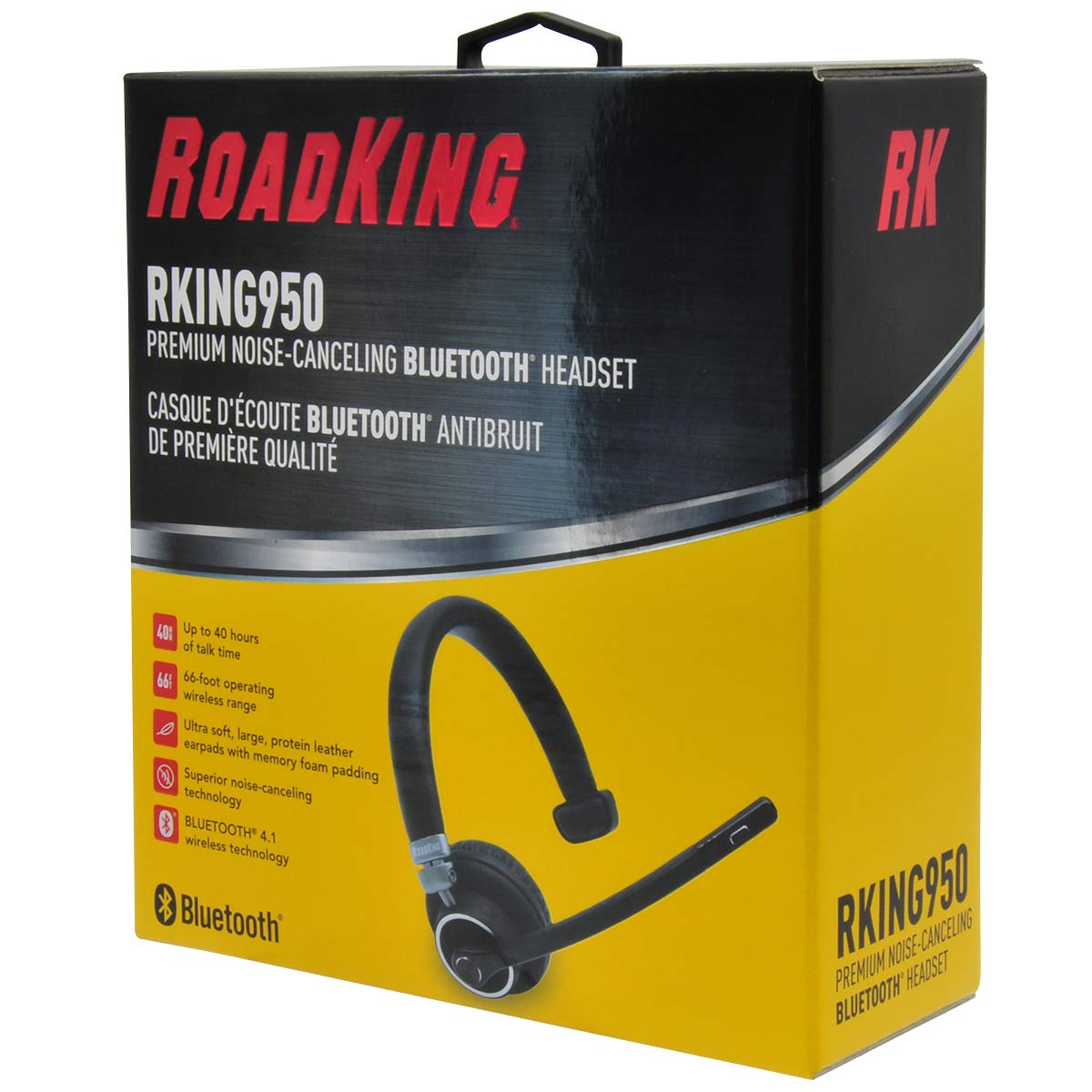 Roadking Truck Driver Headset Rking950 Premium Noise-Canceling Bluetooth Headset With Mic For Hands-Free Black