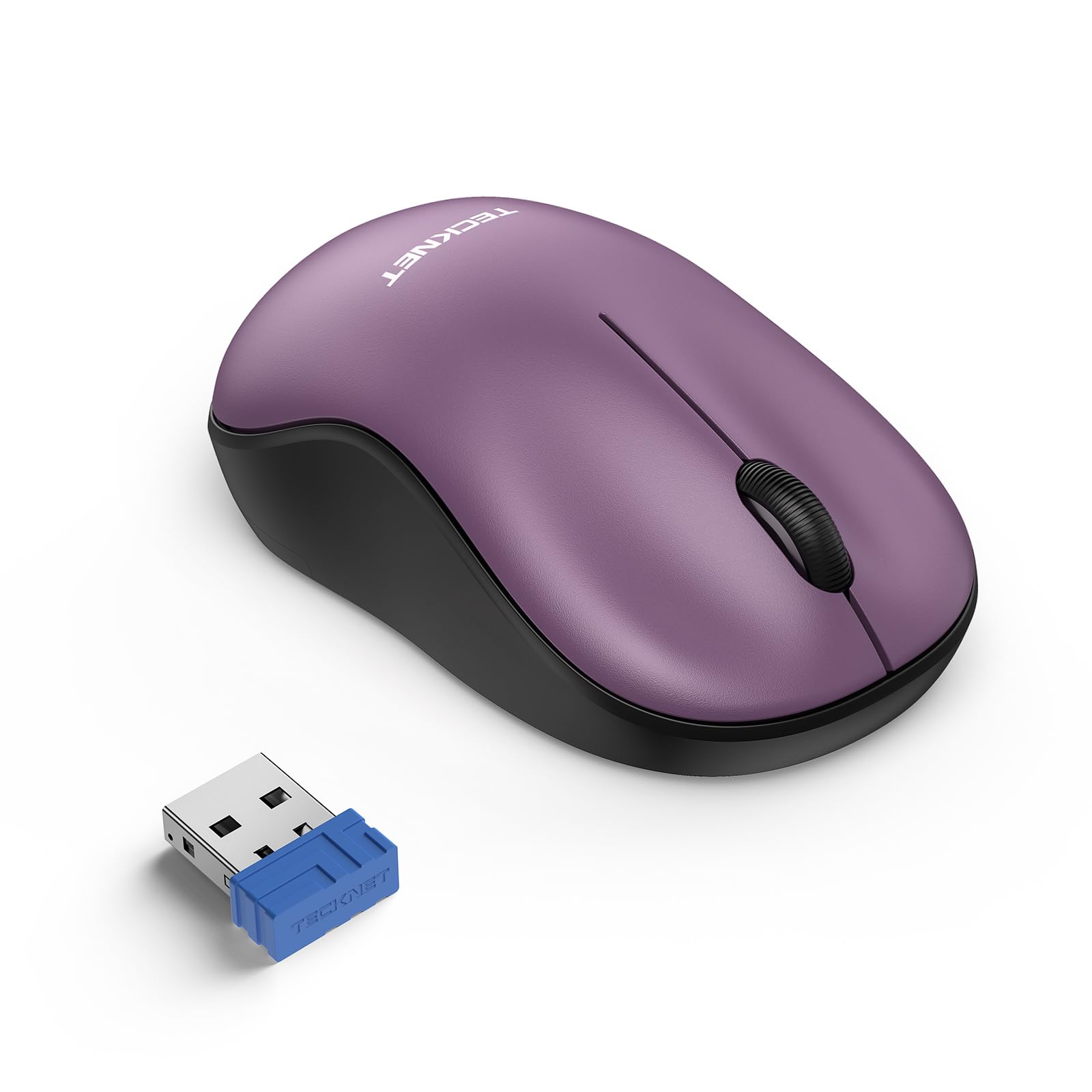 Tecknet Wireless Mouse For Laptop, 2.4G Silent Mouse Quiet Click, Small Portable Computer Mouse, 5 Dpi Levels, Cordless Mice For Pc, Chromebook, Mac   Purple