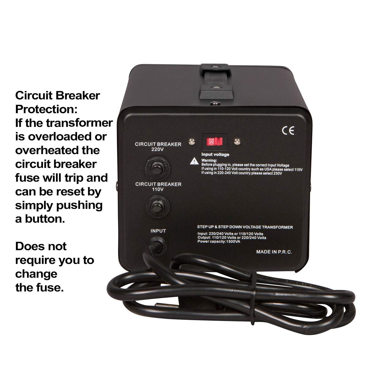 Dynastar Step Up & Step Down Voltage Converter And Transformer, 110 220 To 220 240 Volts; Heavy Duty, Extra Durable Lifetime Coi