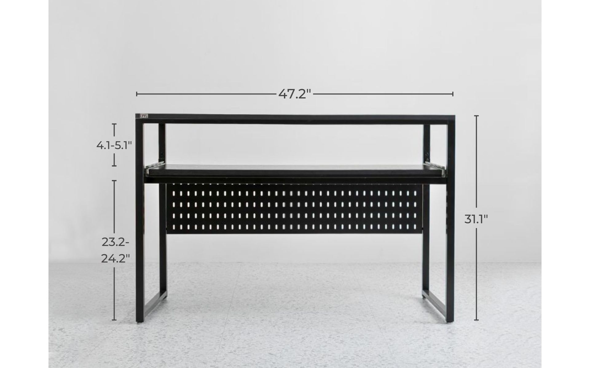 Lyyl Music Studio Desk With Keyboard Tray For Full 88 Keys And 61 Keys, Music Producer Desk (61 Keys, White)(Cable Tray & Speake