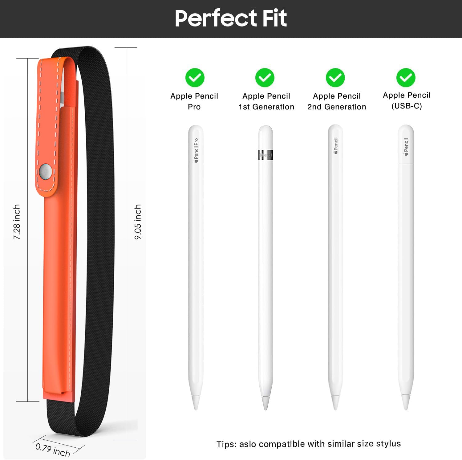 Moko Pencil Holder For Apple Pencil Pro, Apple Pencil 1St/2Nd Generation, Apple Pencil (Usb-C), Pu Leather Ipad Pencil Sleeve Po