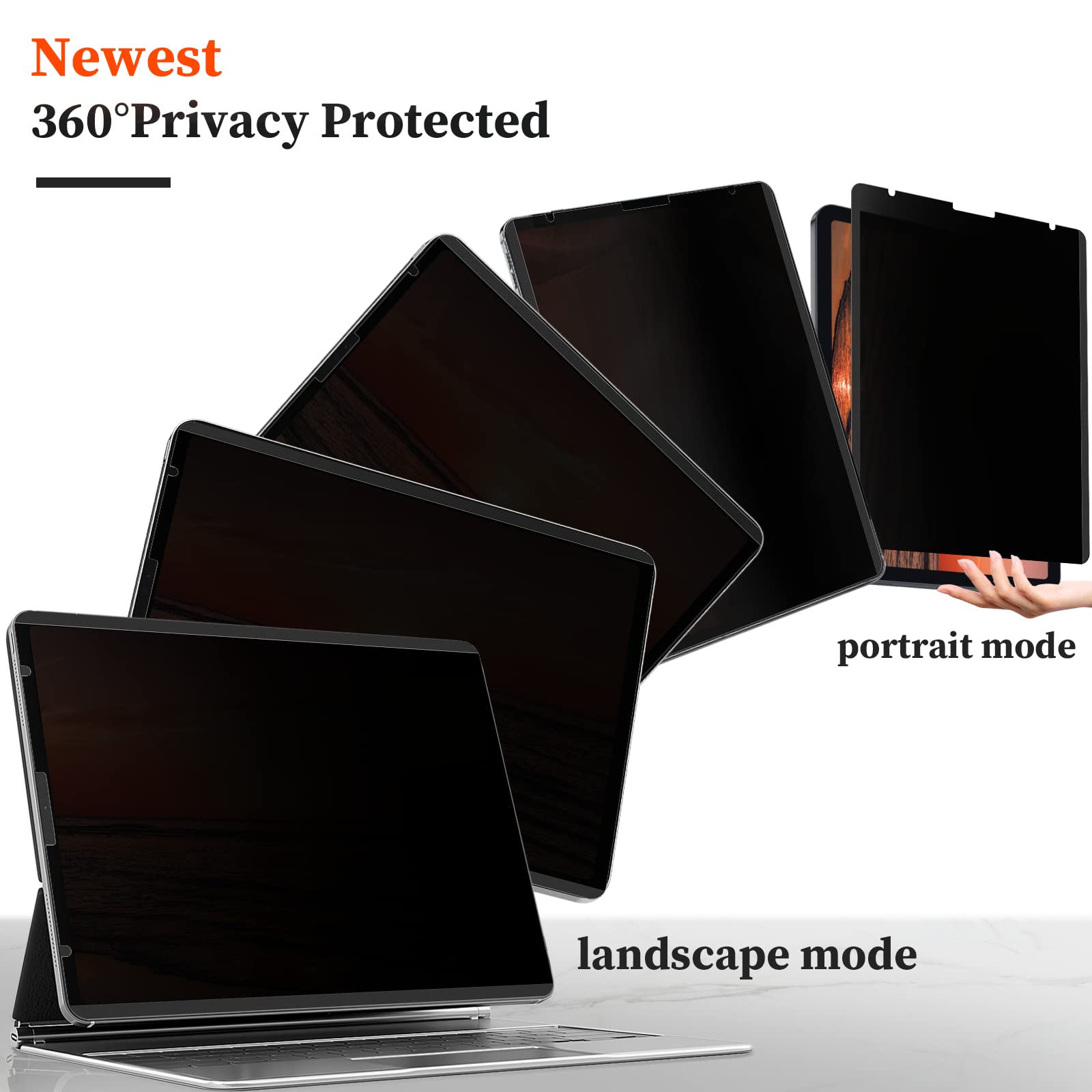 360 Magnetic Privacy Screen Protector For Ipad 10.2'' 9Th/8Th/7Th Gen (2021 2020 2019), Anti Glare Ipad 10.2 Inch Privacy Filter