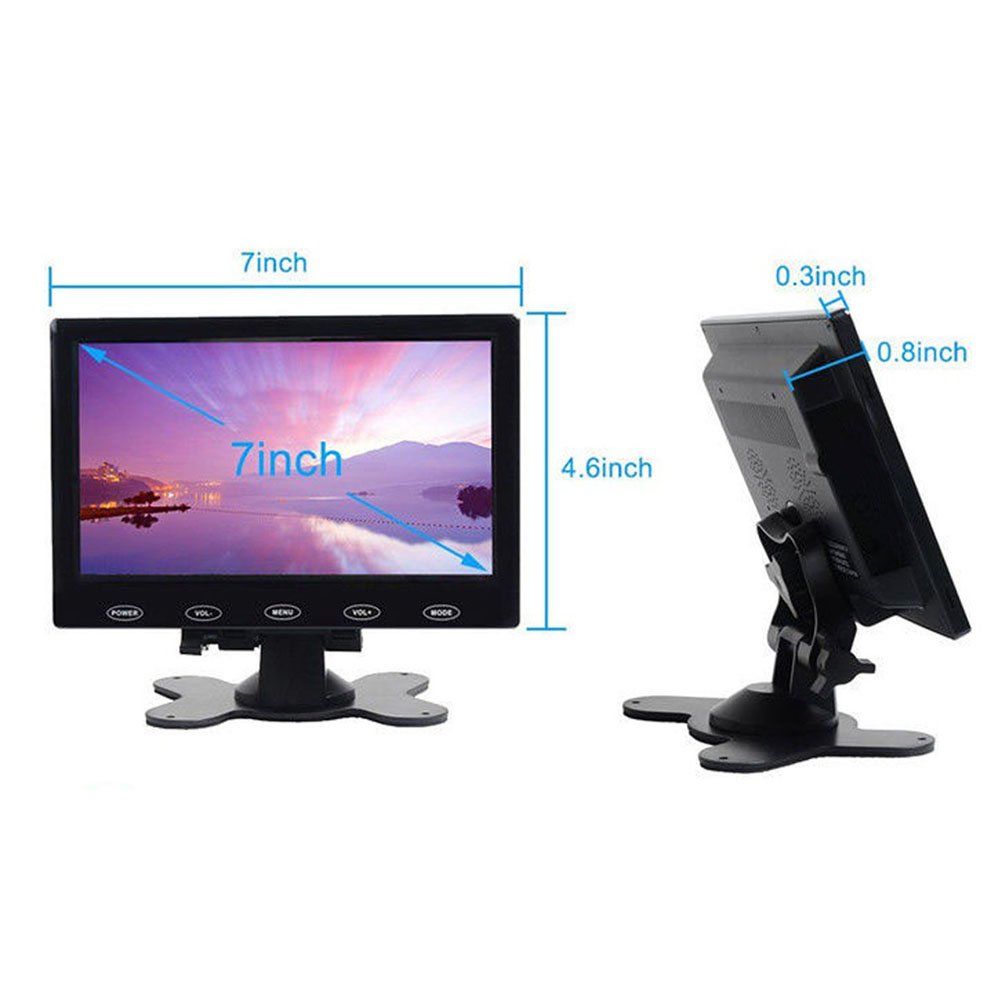 Sallybest 7 Inch Ultra Thin 16:9 Hd 800X480 Tft Lcd Color Display Headrest Monitor Touch Button Monitor Screen Support Av Hdmi V