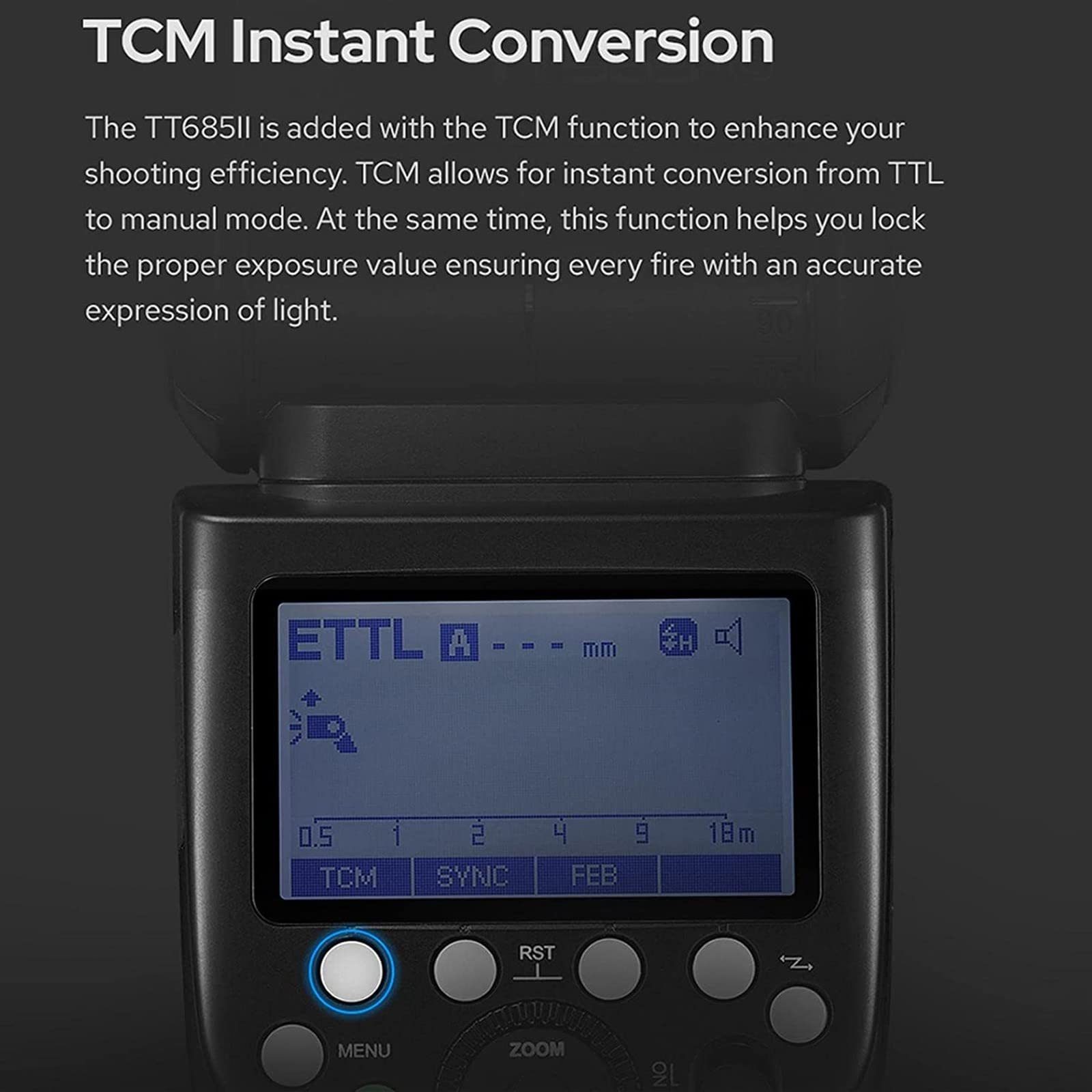 Godox Tt685Ii-C Tt685Iic Camera Flash For Canon Camera Flash Speedlite Speedlight Light, E-Ttl 2.4G Gn60 Hss 1/8000S,0.1-2.6S Re