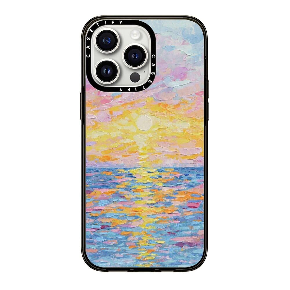 Casetify Compact Iphone 15 Pro Max Case [2X Military Grade Drop Tested / 4Ft Drop Protection]   Paint Prints   Frosted Sunset