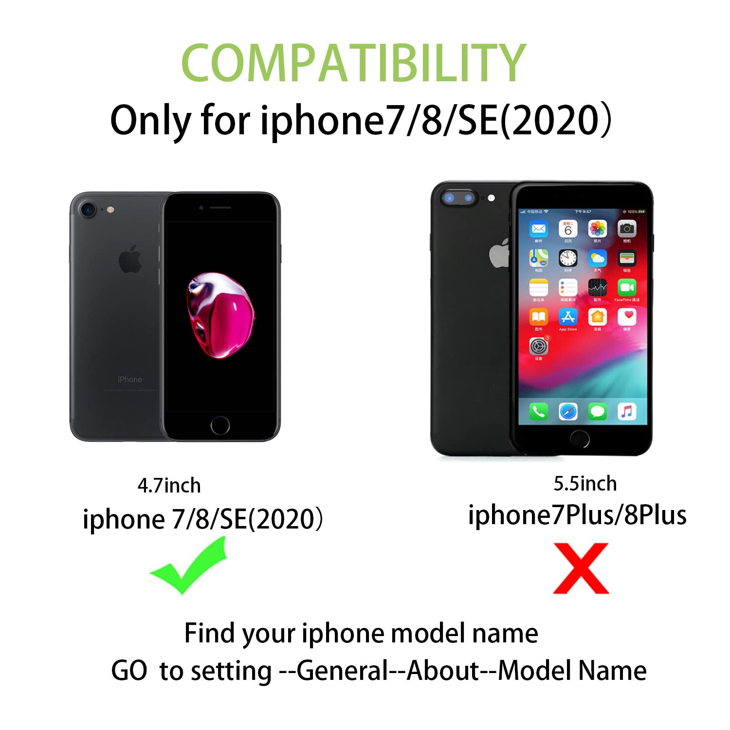 Cavor For Iphone 8 Iphone Se Case Wallet With Card Holder,Wallet Case With Card Holders For Iphone 7 Phone Case,[With Strap] Pu