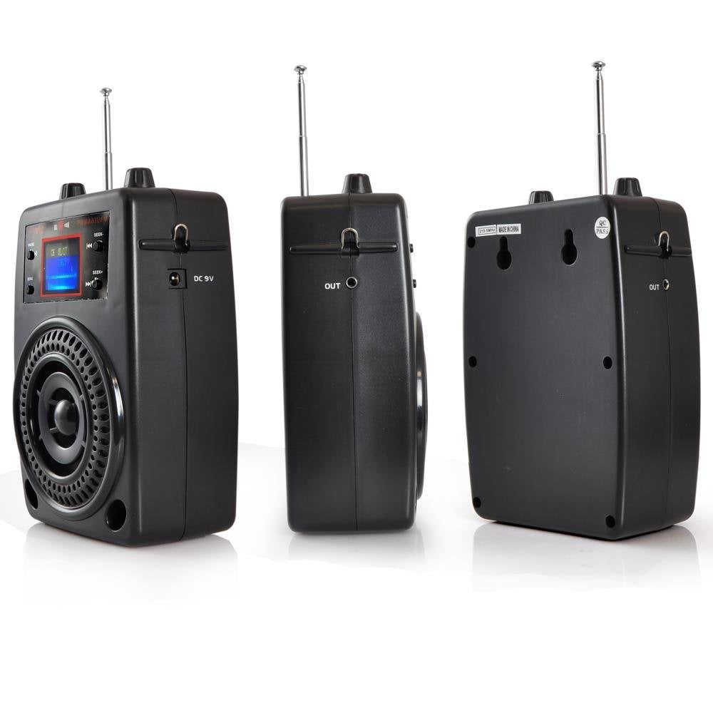 Pyle Portable Pa System, Wireless Microphone Kit, Compact Stereo System, Fm Radio, Lcd Display, Usb, Rechargeable Battery, Inclu