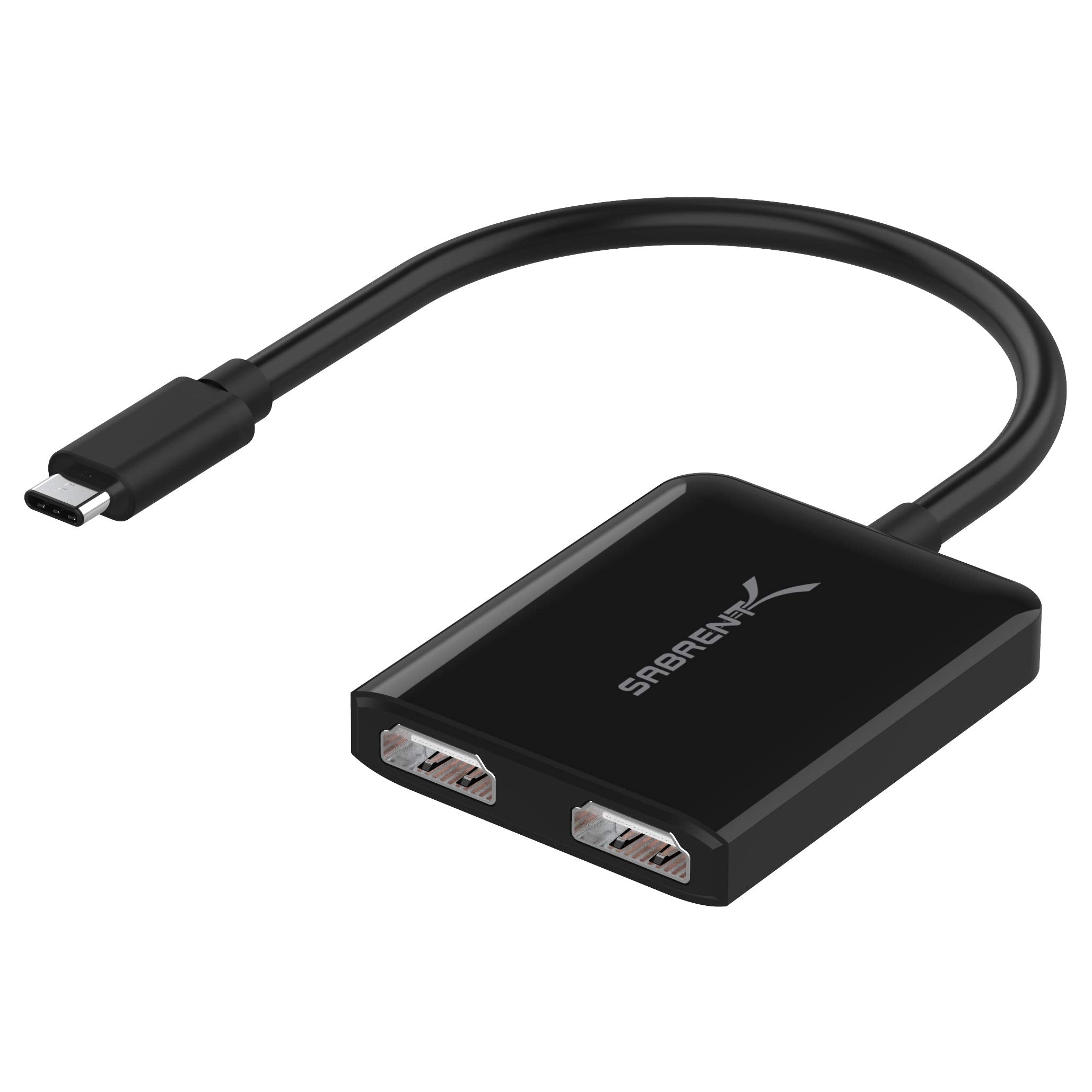 SABRENT USB Type C Dual HDMI Adapter [Supports Up to Two 4K 30Hz Monitors, Compatible with Windows Systems Only] (DAUCDH)