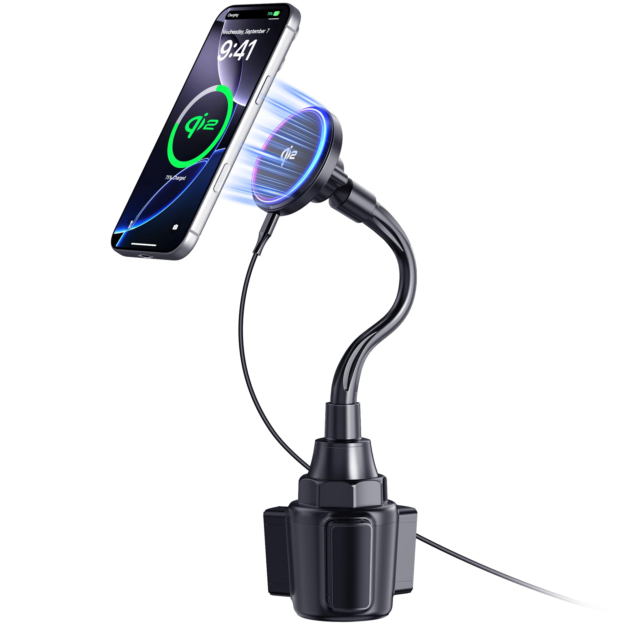 BANGMANG Upgraded Qi2 15W for Magnetic Cup Holder Charger, [More Stable & Faster Charging] Magnetic Car Mount Charger 15W Fast C