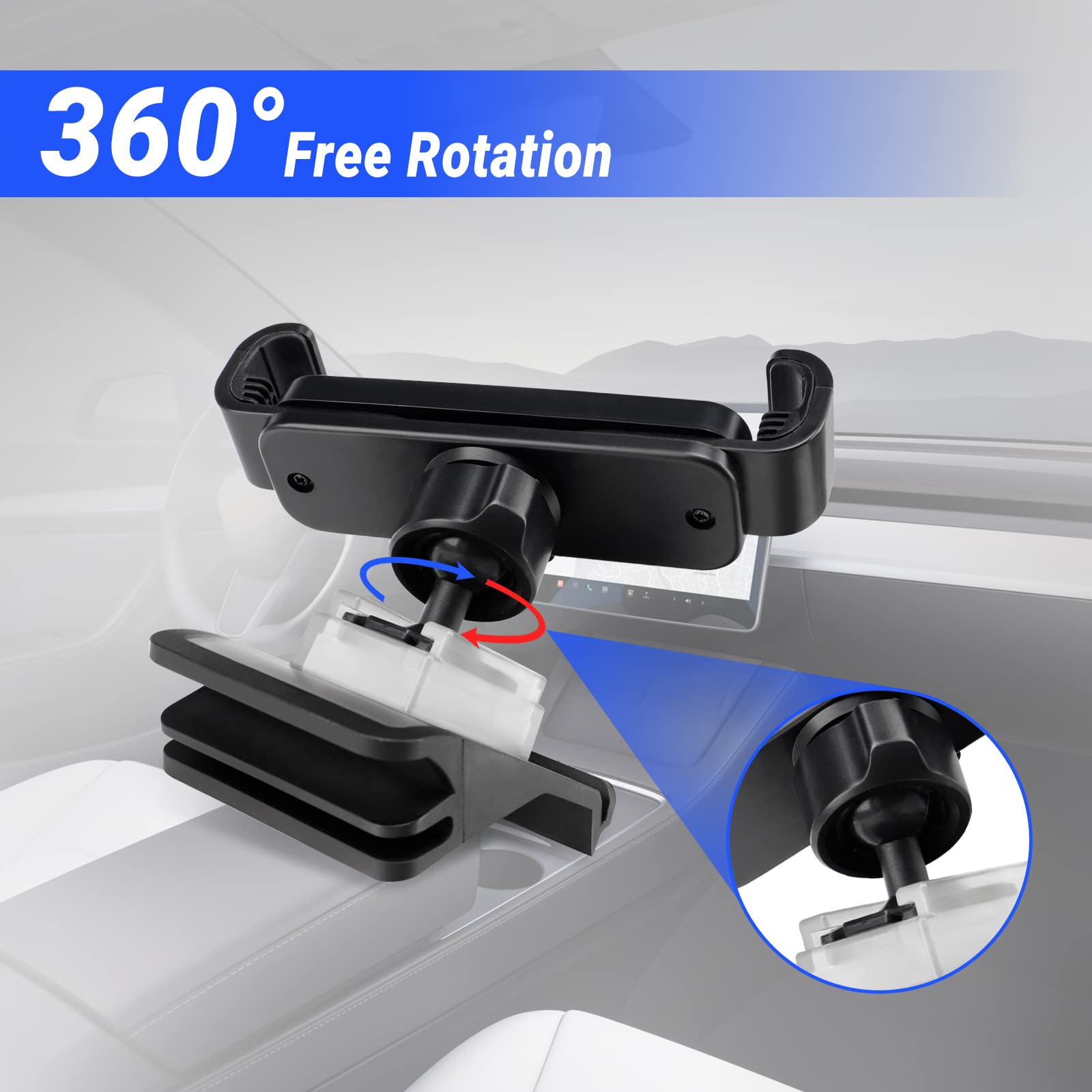 Klutchtech Car Phone Holder For Model 3/Y Phone Mount Dashboard Phone Holder Fits 4 7Inch Phones For Model 3/Y Accessories 2016 2023