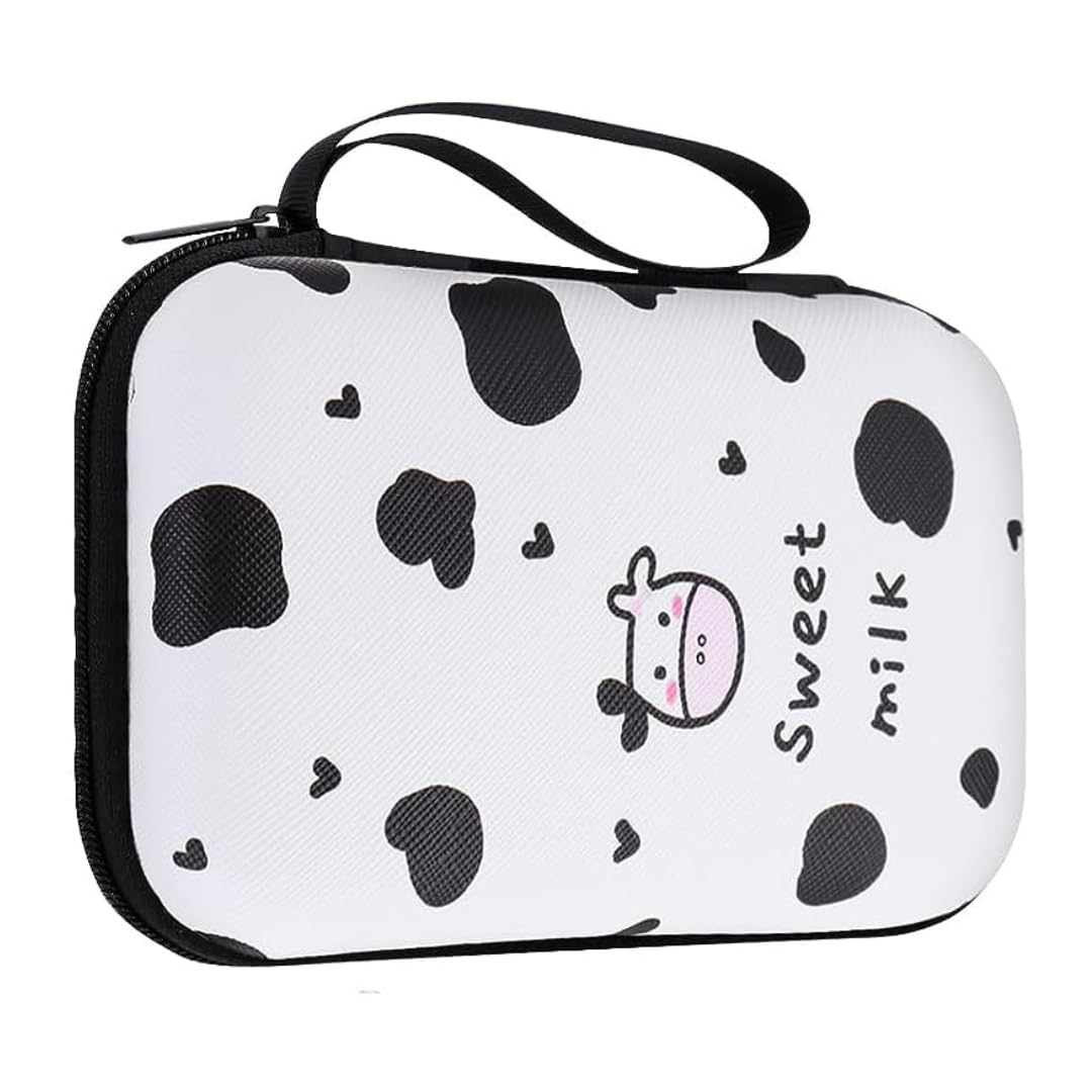 Justec External Hard Drive Portable Carrying Case, Milk Cow