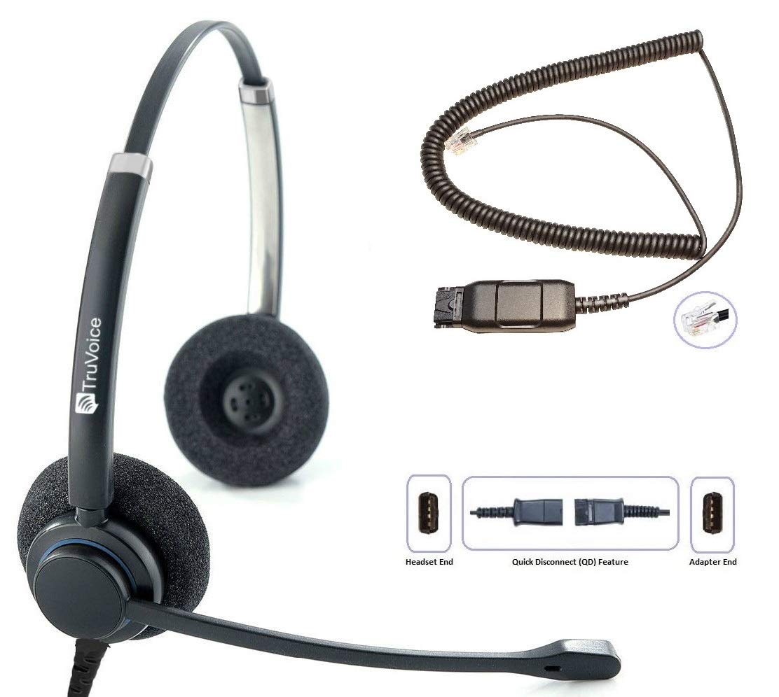 Truvoice Hd 150 Headset With Noise Canceling Microphone & Hd Speakers   Compatible With Avaya 1608 1616 9601 9608 9611 9611G 962