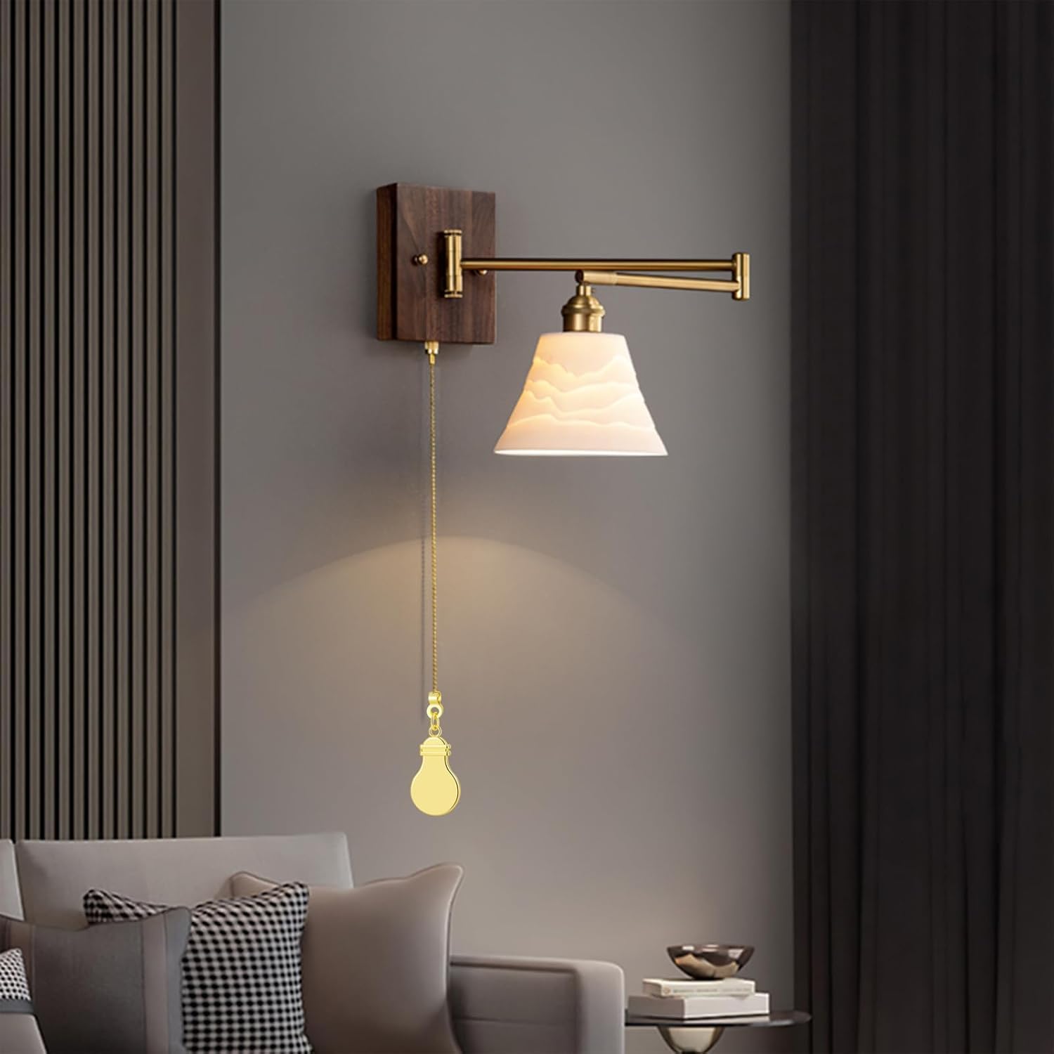 Sur Ciel 2Pcs Ceiling Fan Pull Chain, Ceiling Fan Pull Chain Extension, Fan Cord Extension Chain, Fan Strings Pull Chain Extensi