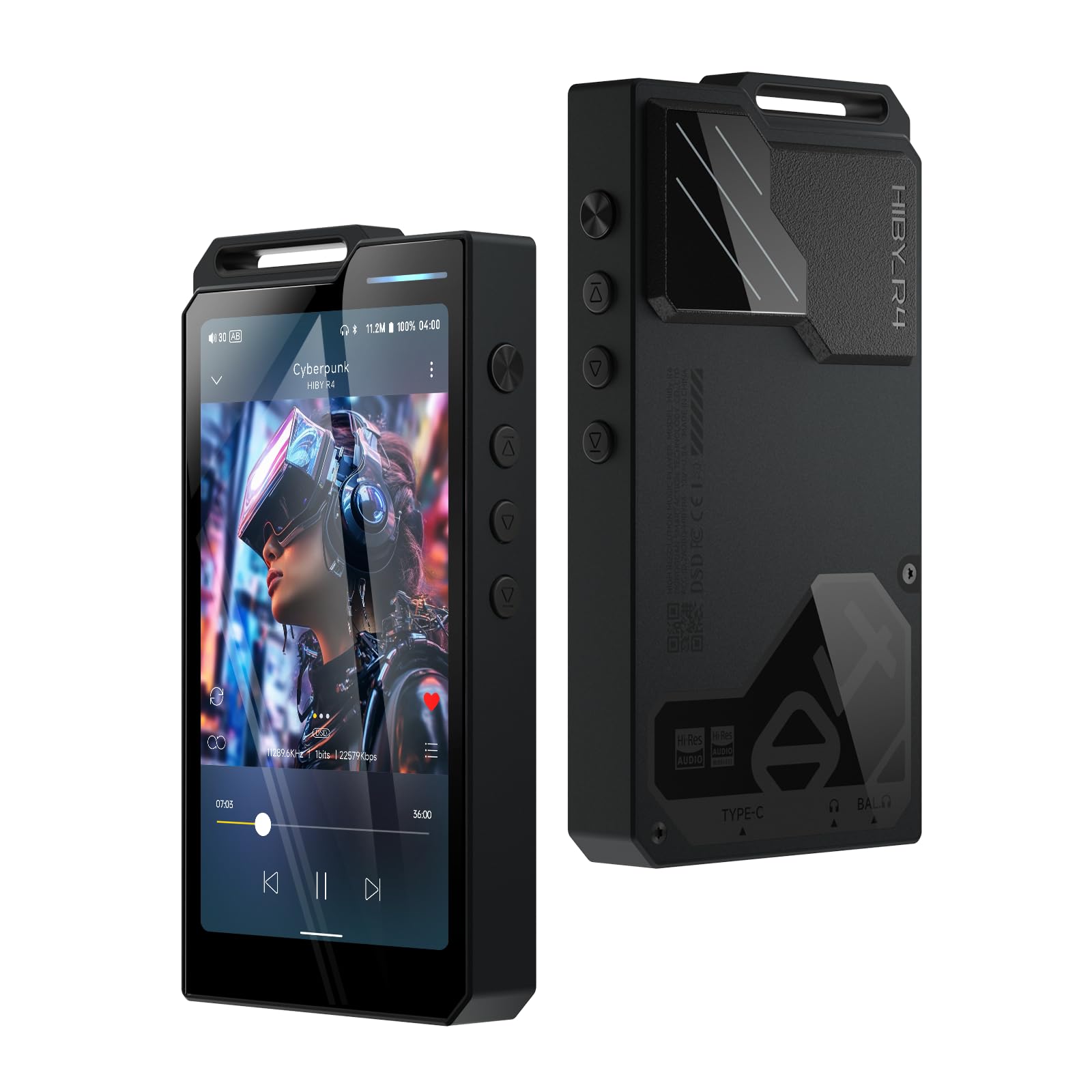 Hiby R4 Mp3 & Mp4 Players Spotify Player With Bluetooth And Wifi 4 Way Hifi Dap Android 12 Os 3.5Mm Po+4.4Mm Bal 32G+2Tb Scalabl