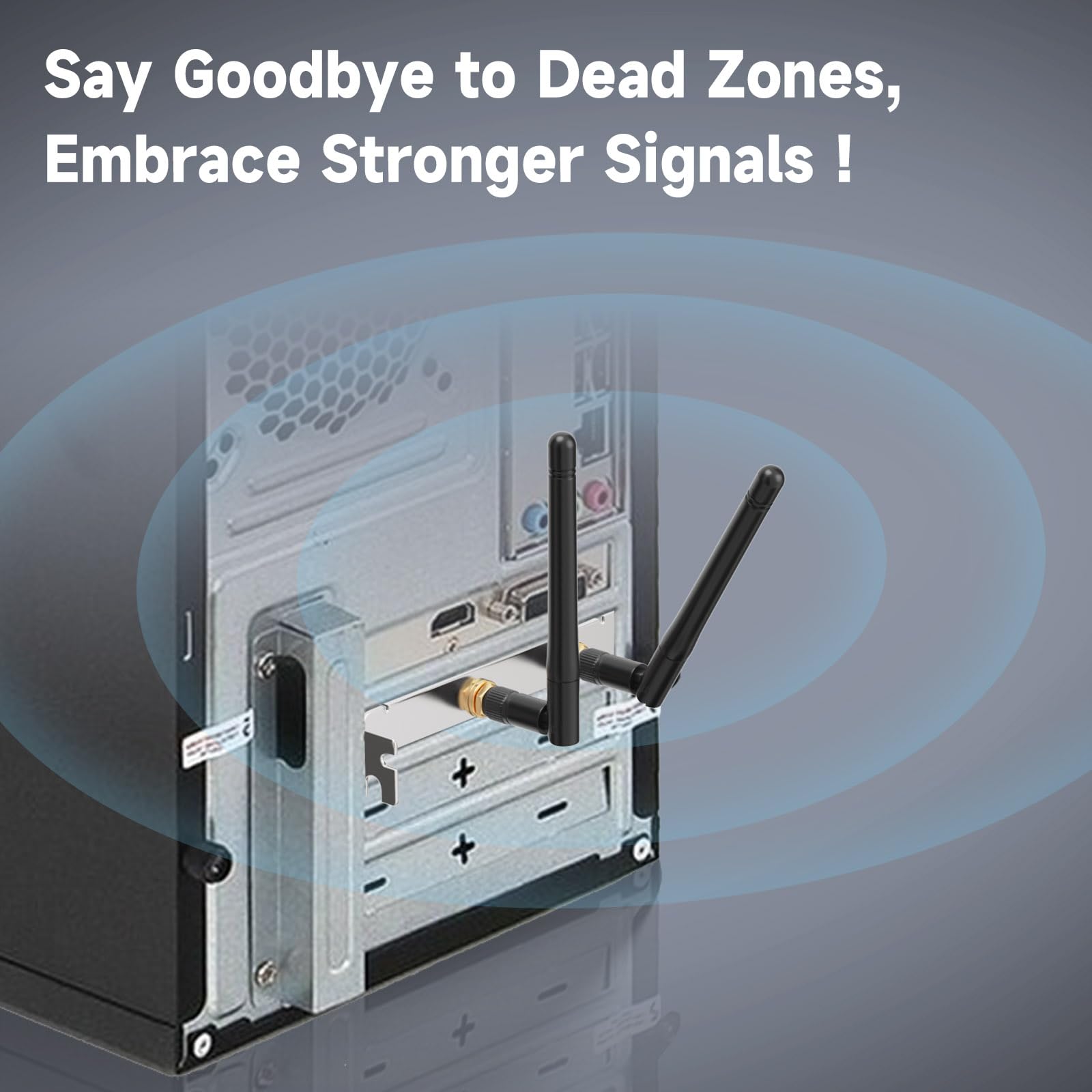 Bingfu M.2 Wifi Antenna 2.4Ghz 5Ghz 5.8Ghz 3Dbi Mimo Rp Sma Male + 2 X 12 Inch Ngff Ipex4 To Rp Sma Cable + Pci Slot Bracket For