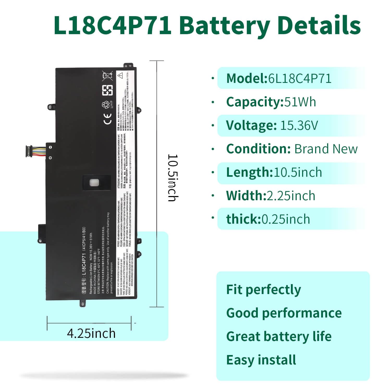 Dmkaollk 51Wh L18C4P71 L18M4P72 Battery Replacement For Lenovo Thinkpad X1 Carbon 7Th Gen, X1 Carbon 8Th Gen,Thinkpad X1 Yoga 4T