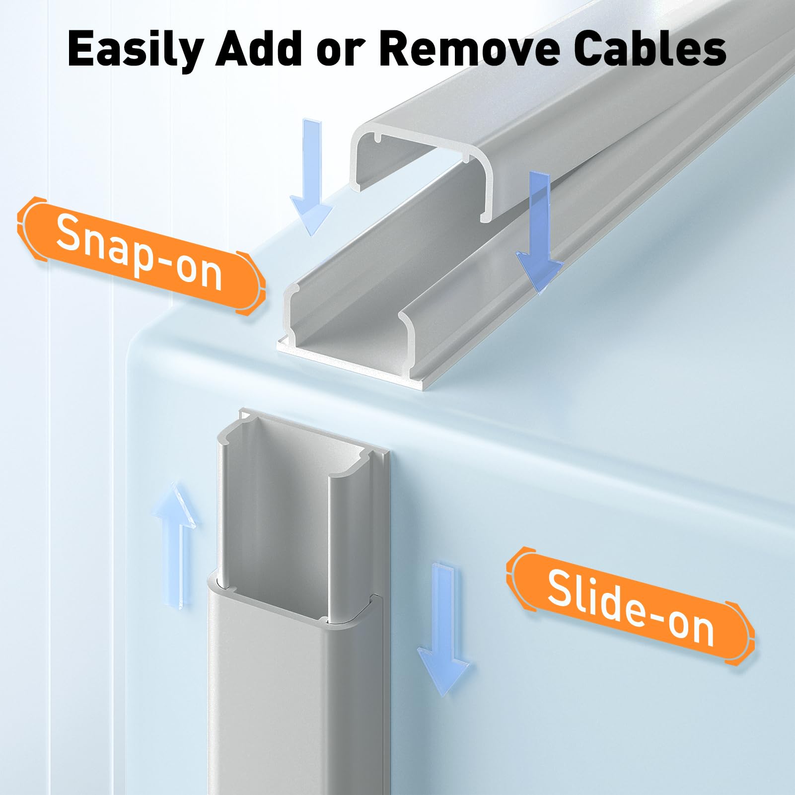 Delamu Grey Cord Hider, 62.8In Cable Hider, Grey Cord Covers For Wires On Wall, Wire Covers For 2 3 Cords, Wire Hiders For Tv On