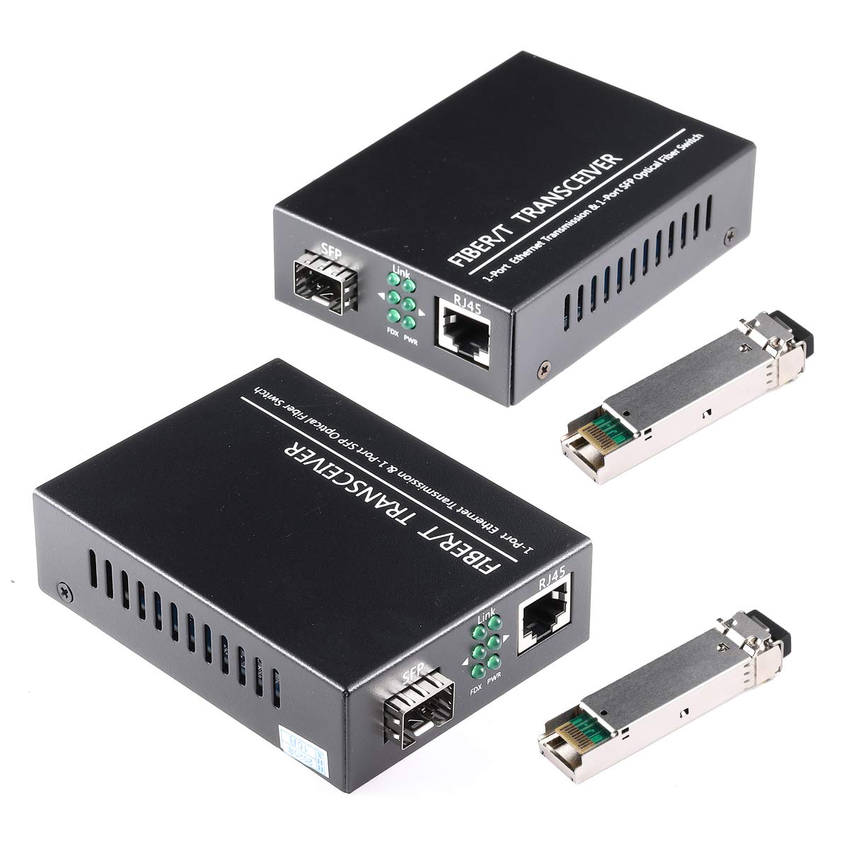A Pair Of 1.25G/S Bidi Gigabit Single Mode Fiber Ethernet Media Converter With 2Pcs Bidi Sfp Lc Transceiver Module Included, 10/