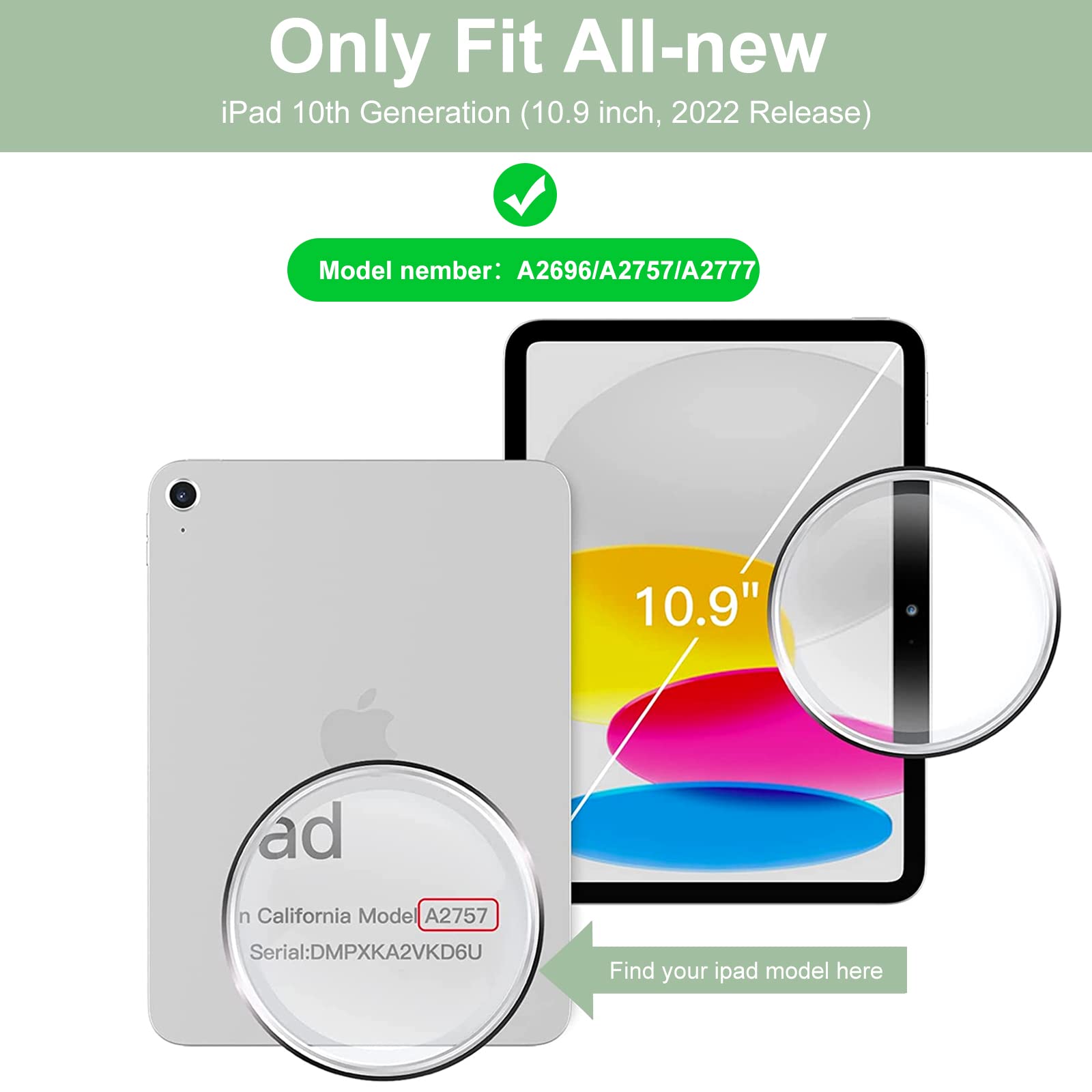 Aoub Keyboard Case For Ipad 10Th Generation 10.9 Inch, Stand Folio Detachable Wireless Bluetooth Rechargeable Keyboard Soft Tpu