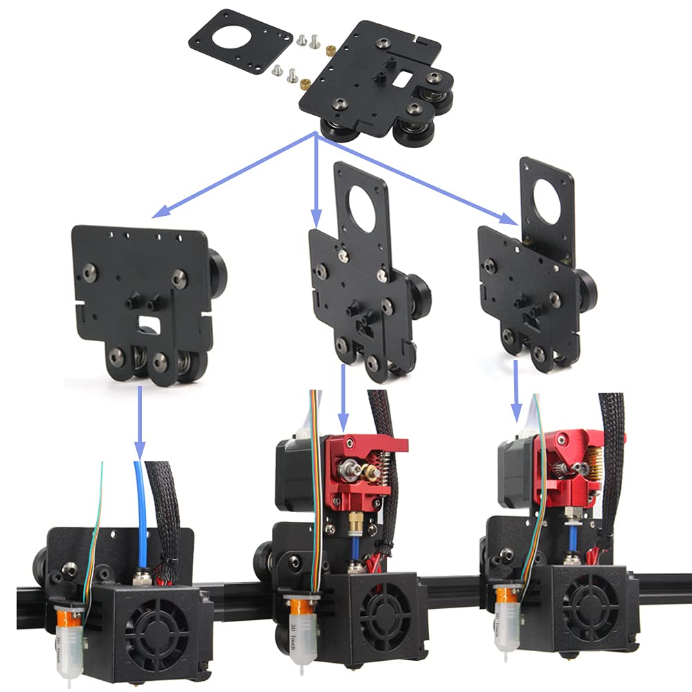 Zeberoxyz Upgrade Direct Drive Extruder Support Plate With 4Pcs Pulleys Compatible With Dual And Single Gear,Easy Print Flexible