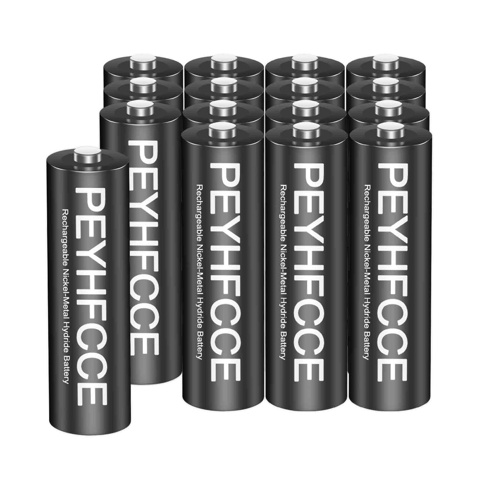 PEYHFCCE 600mAh Rechargeable AA Batteries, 1.2V NiMH AA Battery High Capacity for Outdoor Solar Lights and Household Devices, Pr