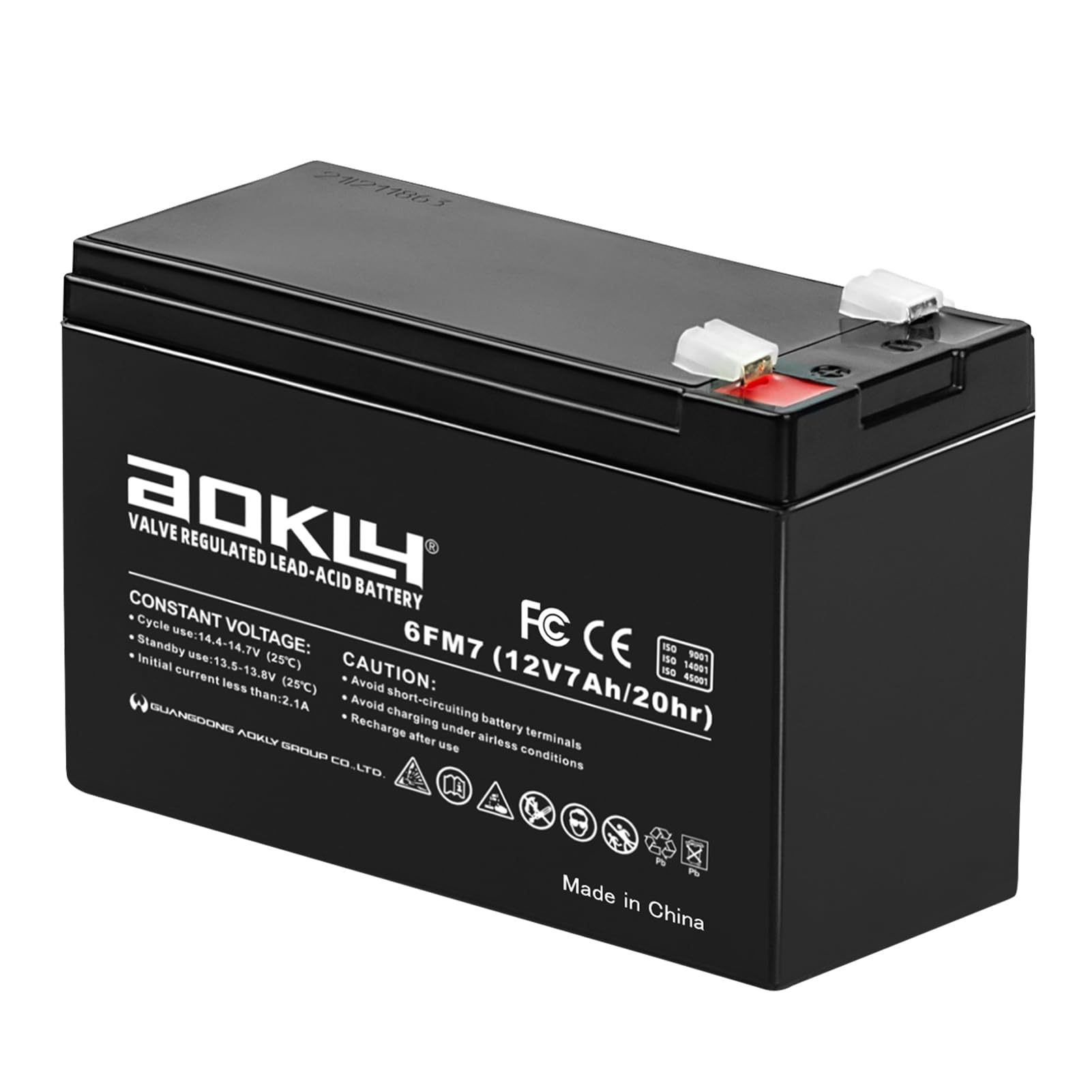 A AOKLY 12V 7Ah Replacement Battery 6fm7 Rechargeable Sealed Lead Acid Battery SLA AGM Power Source Maintenance Free