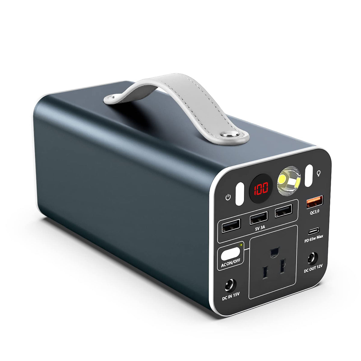Powdeom 155Wh Portable Power Station, 42000Mah Laptop Power Bank With 150W Ac Outlet, Dual Way 65W Pd/Usb C Port, Laptop Charger