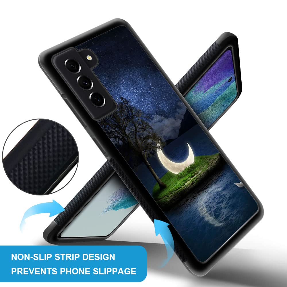 ZHEGAILIAN Samsung Galaxy S23 Phone Case Shockproof Soft TPU Bumper Hard PC Leisure Crescent Moon 6.1 inch