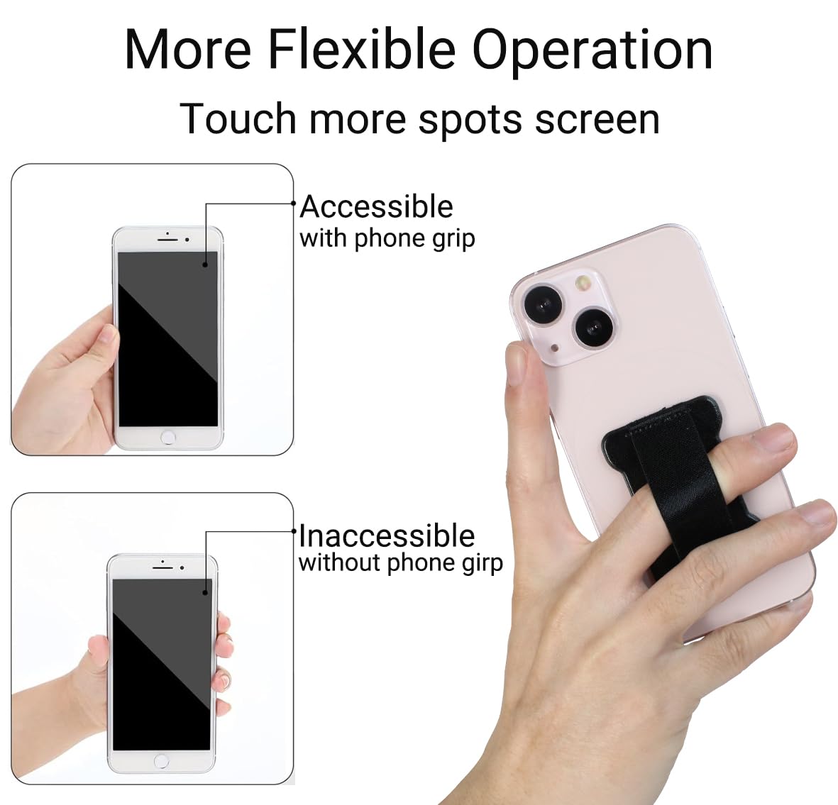 Wuoji Phone Grip Finger Strap Holder, Phone Gripper For Back Of Phone Grip Phone Finger Holder Suitable For Iphone Samsung And M