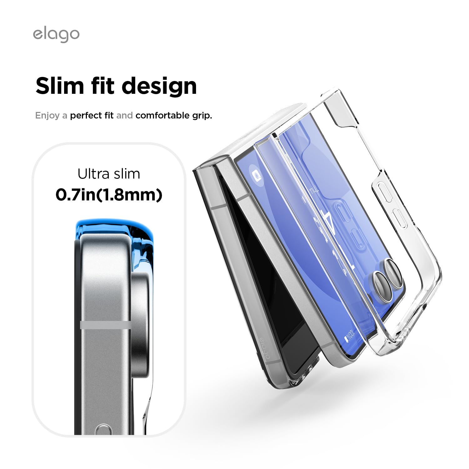 Elago Clear Case Compatible With Samsung Galaxy Z Flip 7 Case - Precise Camera Cutouts, Sleek And Light Design, Protective Cover