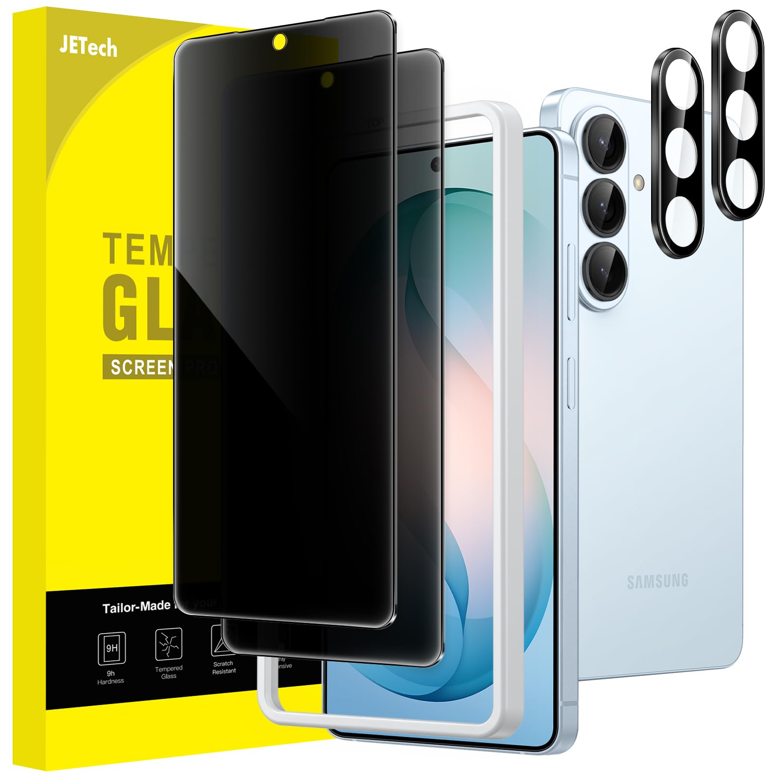 JETech Privacy Screen Protector for Samsung Galaxy S26 Plus with Camera Lens Protector, Anti-Spy Tempered Glass Film, Easy Insta