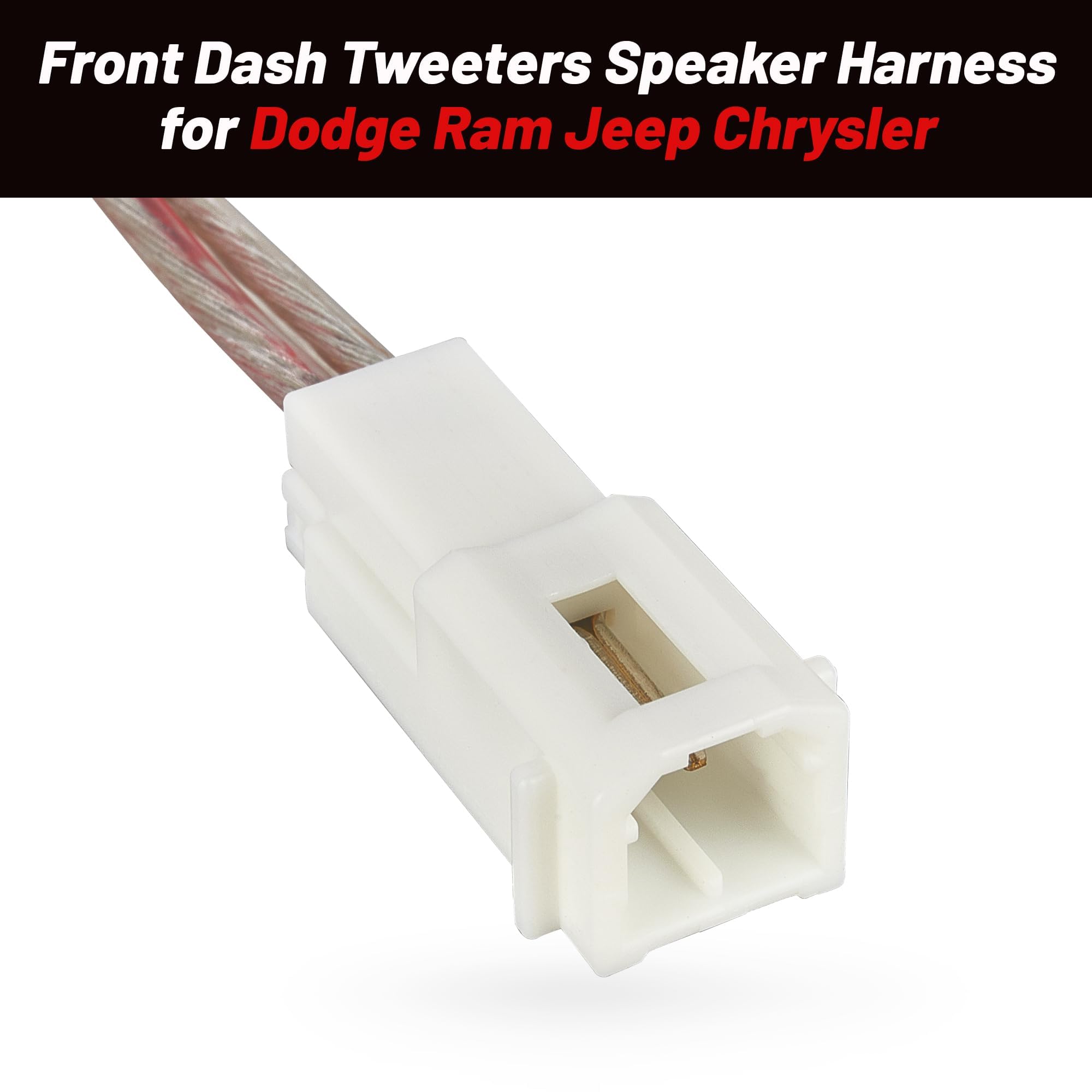 Red Wolf Front Dash Tweeters Speaker Wiring Harness Adapter Connector Plug Replacement For Dodge Ram Jeep Chrysler 2005 2022 Aft