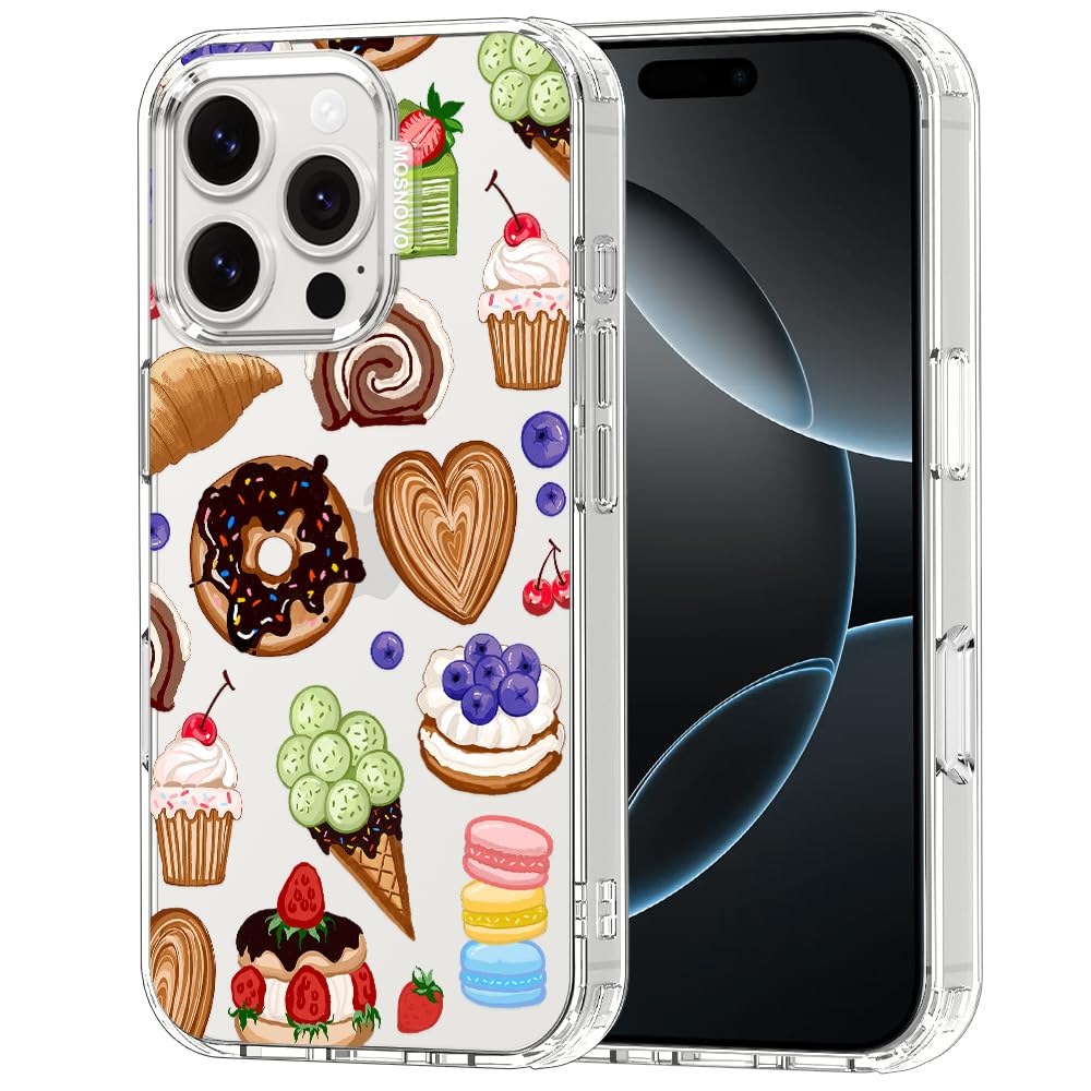 MOSNOVO for iPhone 16 Pro Case, Shockproof Military-Grade Protection 6.6ft Drop Tested, Clear Phone Case for iPhone 16 Pro, Swee