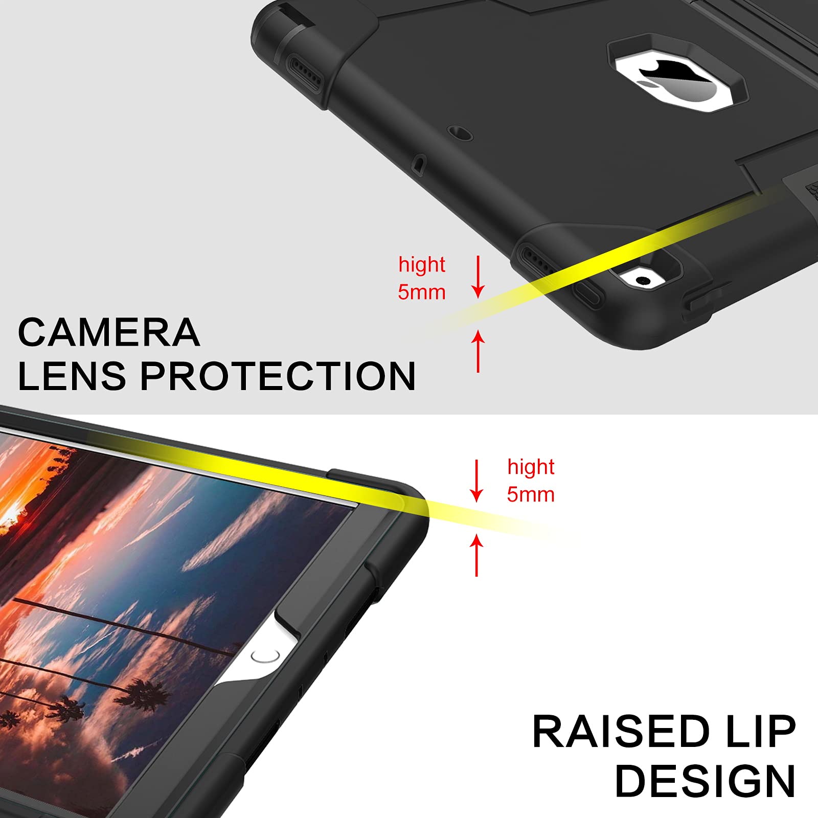 Bentoben For Ipad Air 3 2019 Case, Ipad Pro 10.5'' 2017 Case, 3 Layers Heavy Duty Rugged Shockproof Kickstand Sturdy Protective