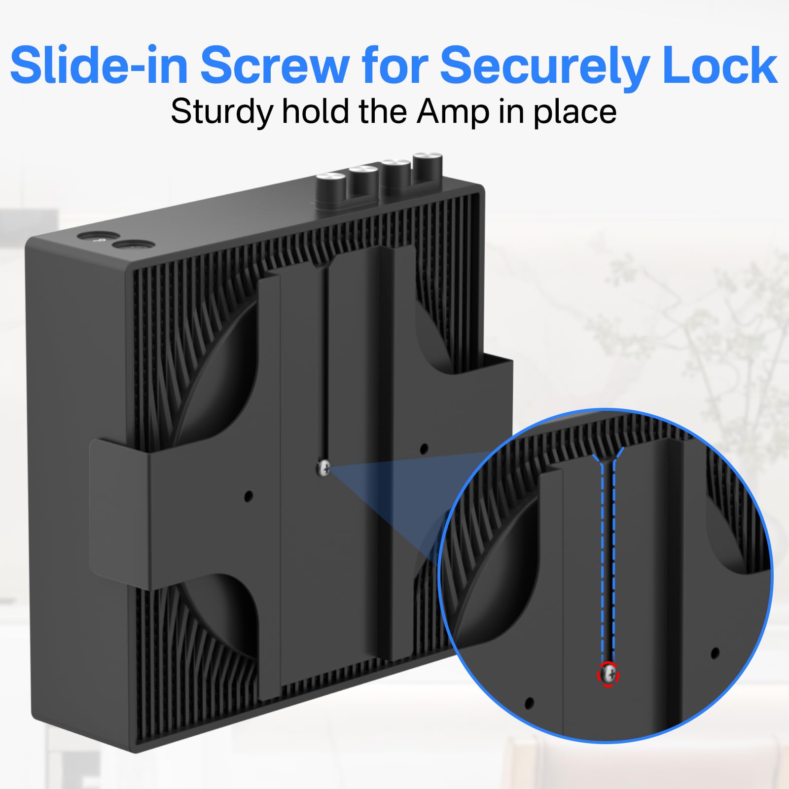 Slim Wall Mount For Sonos Amp Mount Bracket, Black Steel Mount For Sonos Wireless Amplifier Mounting Bracket