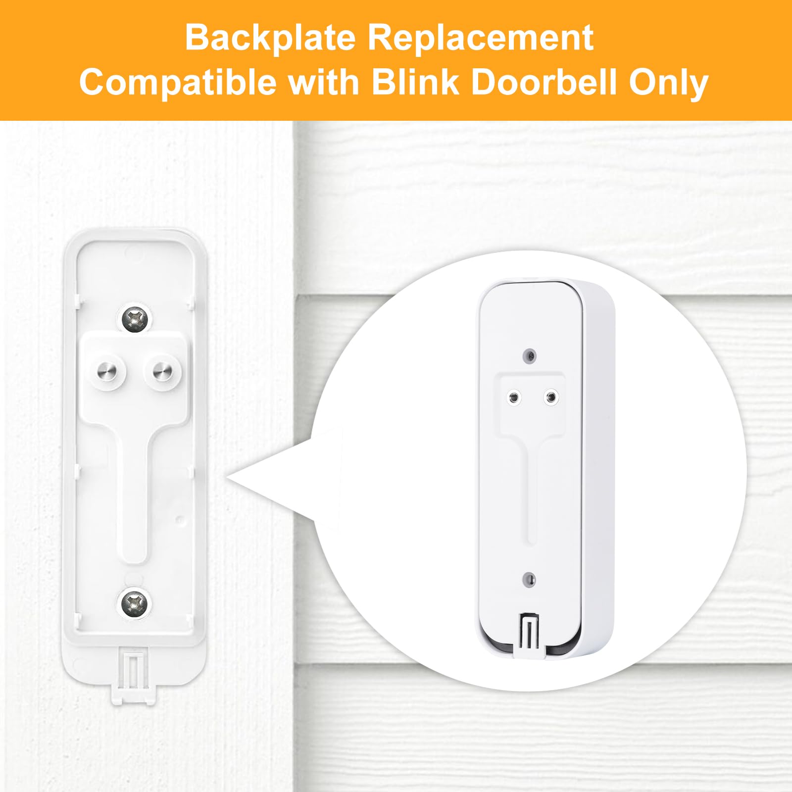 Blink Doorbell Backplate Replacement, Back Plate Part Compatible With Blink Video Doorbell, With Mount Accessory(2 Pack)