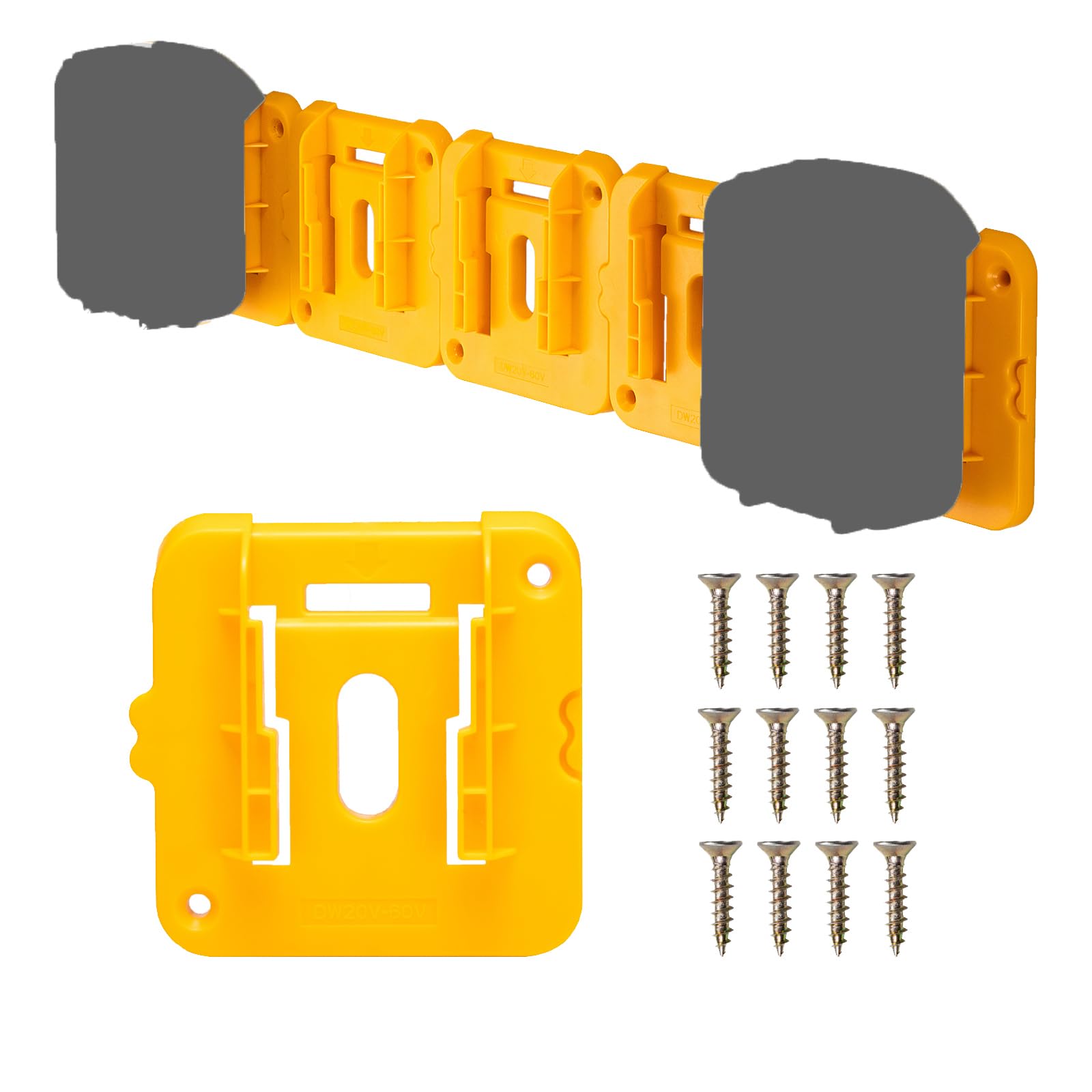 Crtbelfy 6 Pack Battery Mount Holder Compatible For Dewalt 20V 60V Battery Dock Holder Fit For Dcb200 Dcb203 Dcb205 Dcb206 Batte