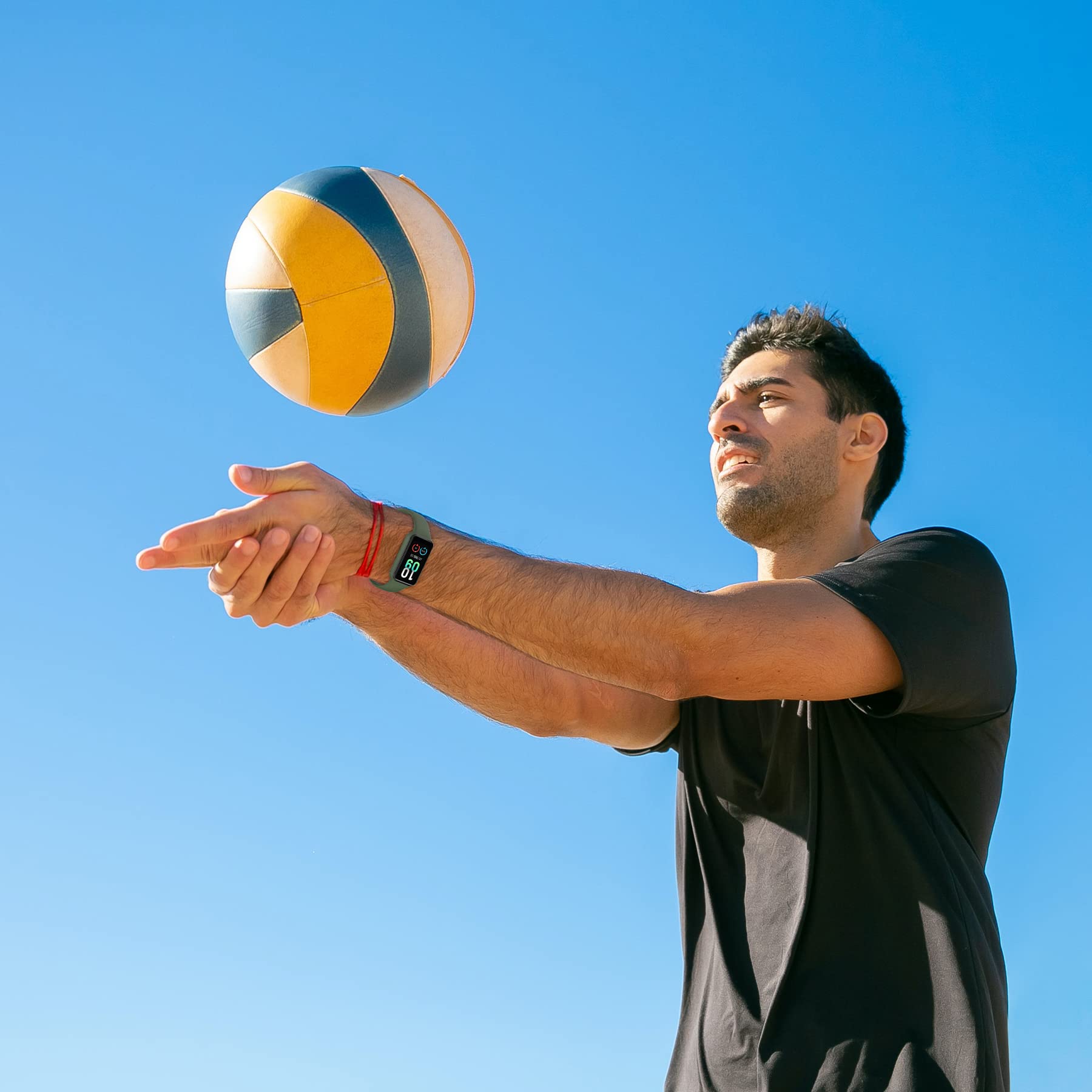 Ninehorse 4Packs Watch Bands Compatible With Amazfit Band 7 Strap,Silicone Metal Buckle Adjustable Wristband Bracelet Sport Stra