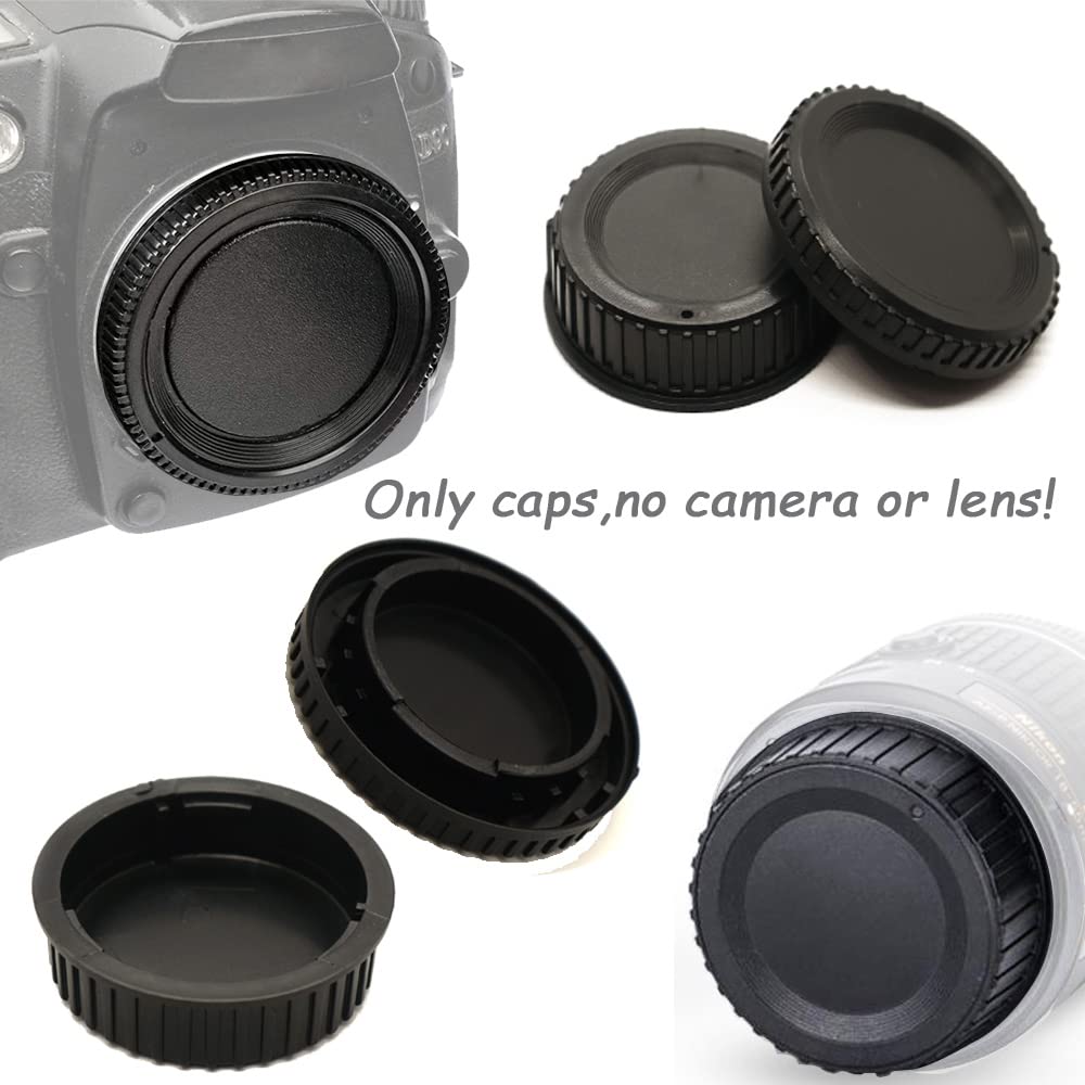 Rear Lens Cap And Front Body Cap For Nikon D850 D7500 D3500 D5600 Dslr With Af,Af S,Af P Lenses,Replaces Nikon Bf 1B Cap And Fir
