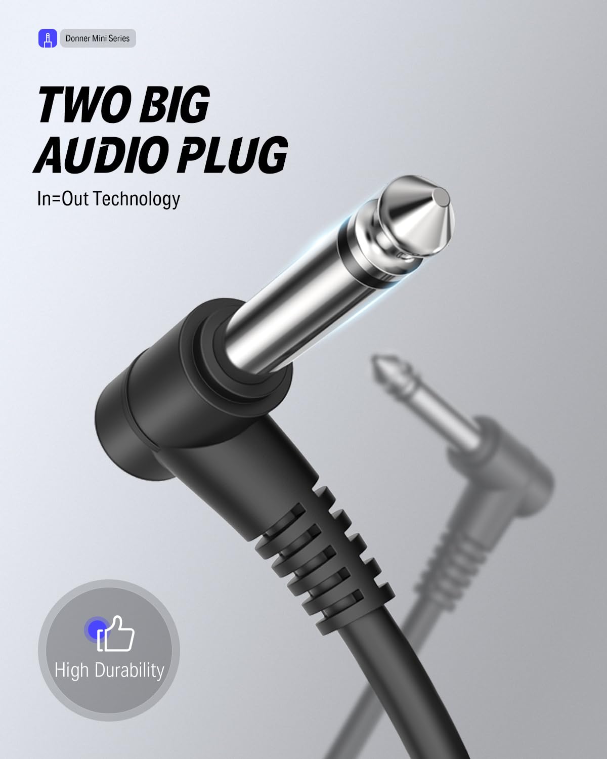 Donner 6 Inch Guitar Effect Pedal Patch Cables Black 3 Packs